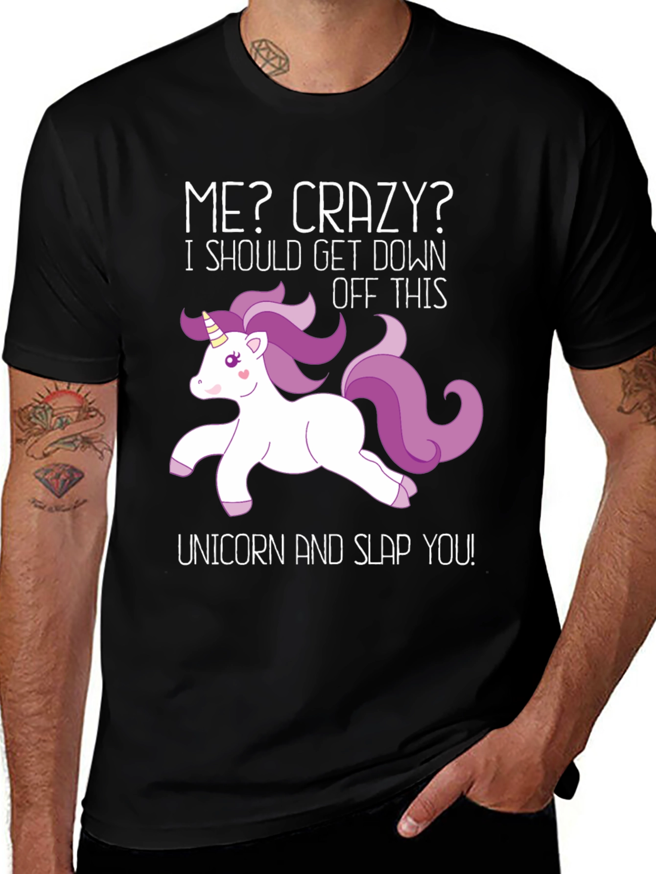 Variant 27 of Crazy Unicorn Graphic Tee