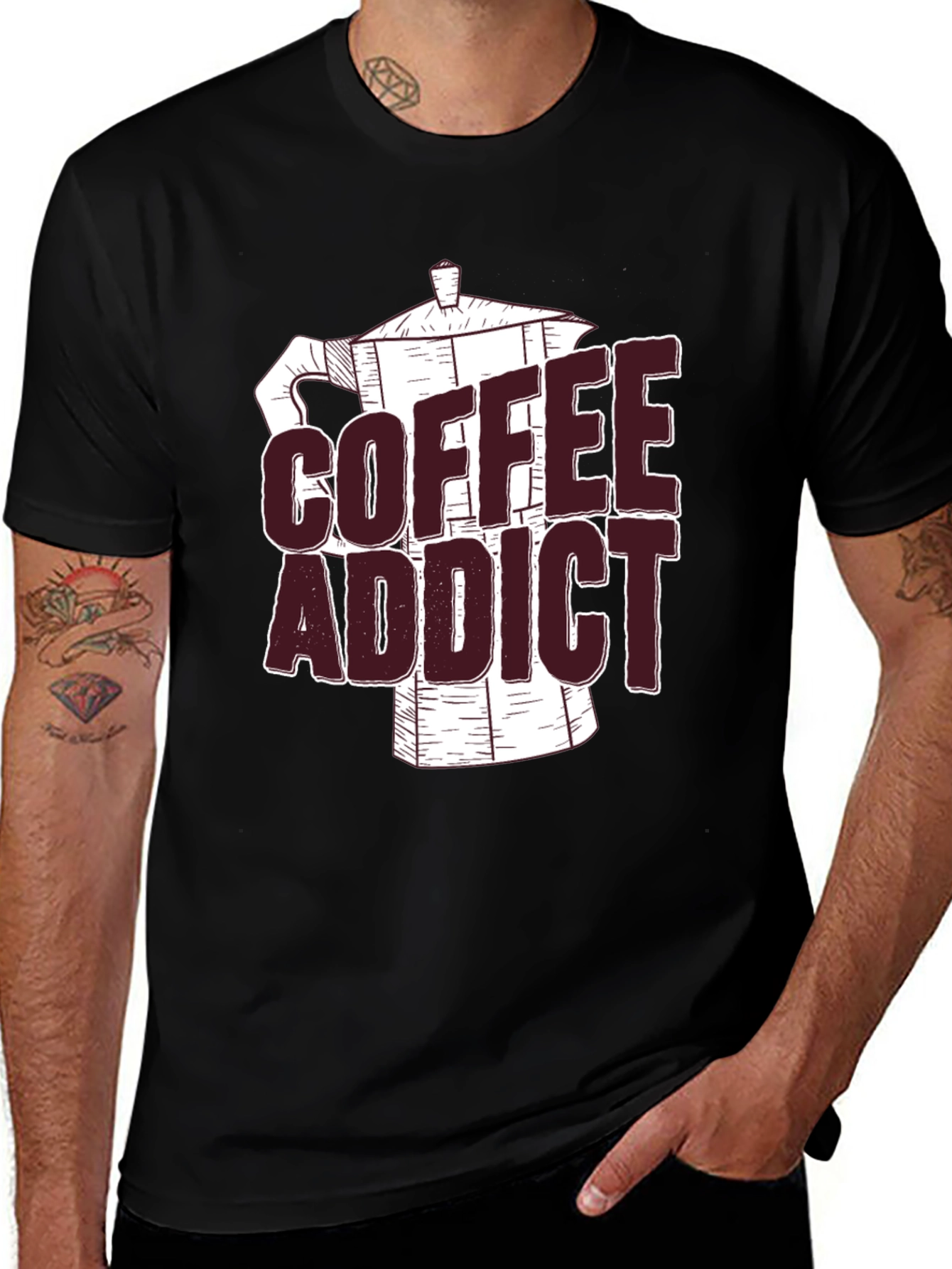 Variant 26 of Coffee Addict Black Graphic Tee