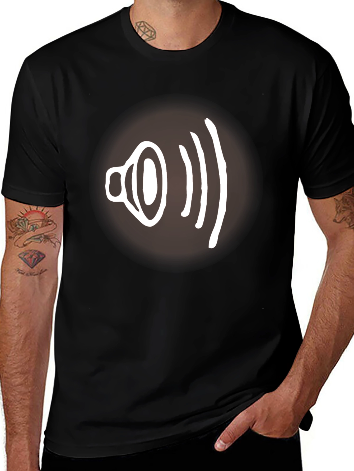 Variant 22 of Sound Wave Graphic Tee - Black Cotton T-Shirt