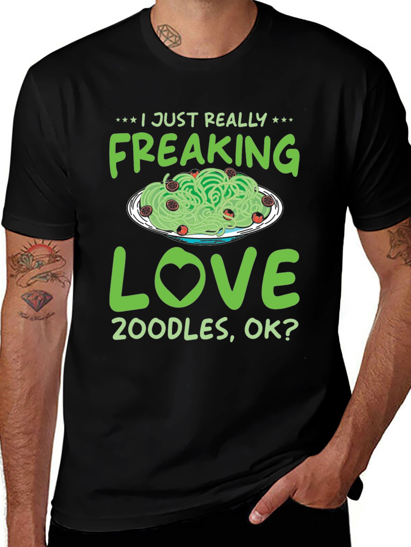 Variant 14 of Zoodles Lover T-Shirt: Freaking Love Zoodles!