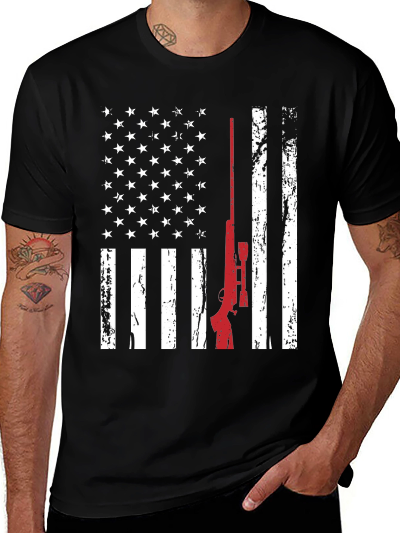 American Flag Rifle T-Shirt