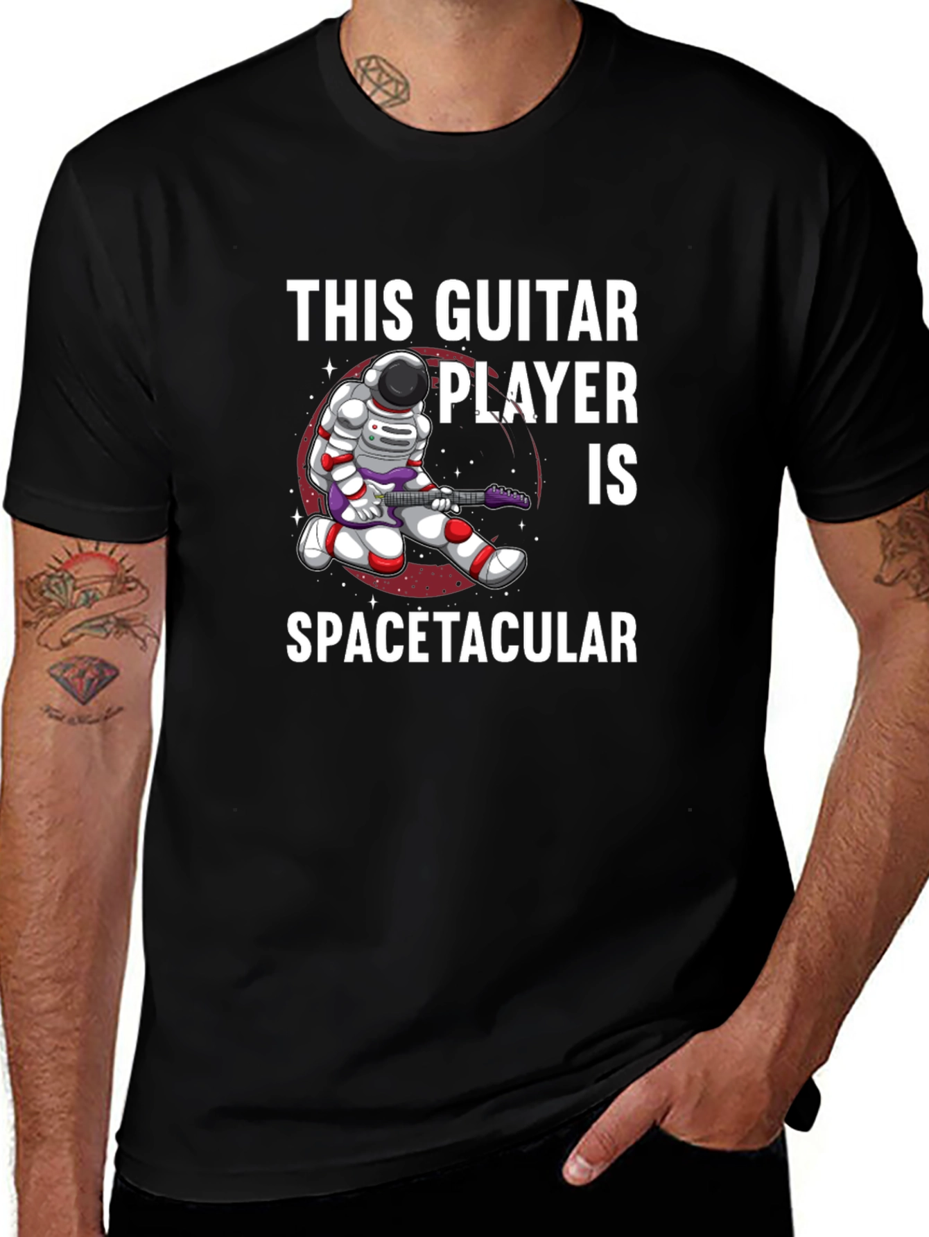 Variant 7 of Spacetacular Guitar Player Graphic Tee