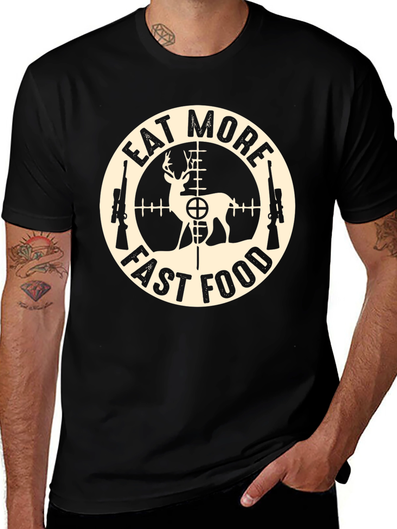 Variant 19 of Eat More Fast Food Deer Hunting T-Shirt