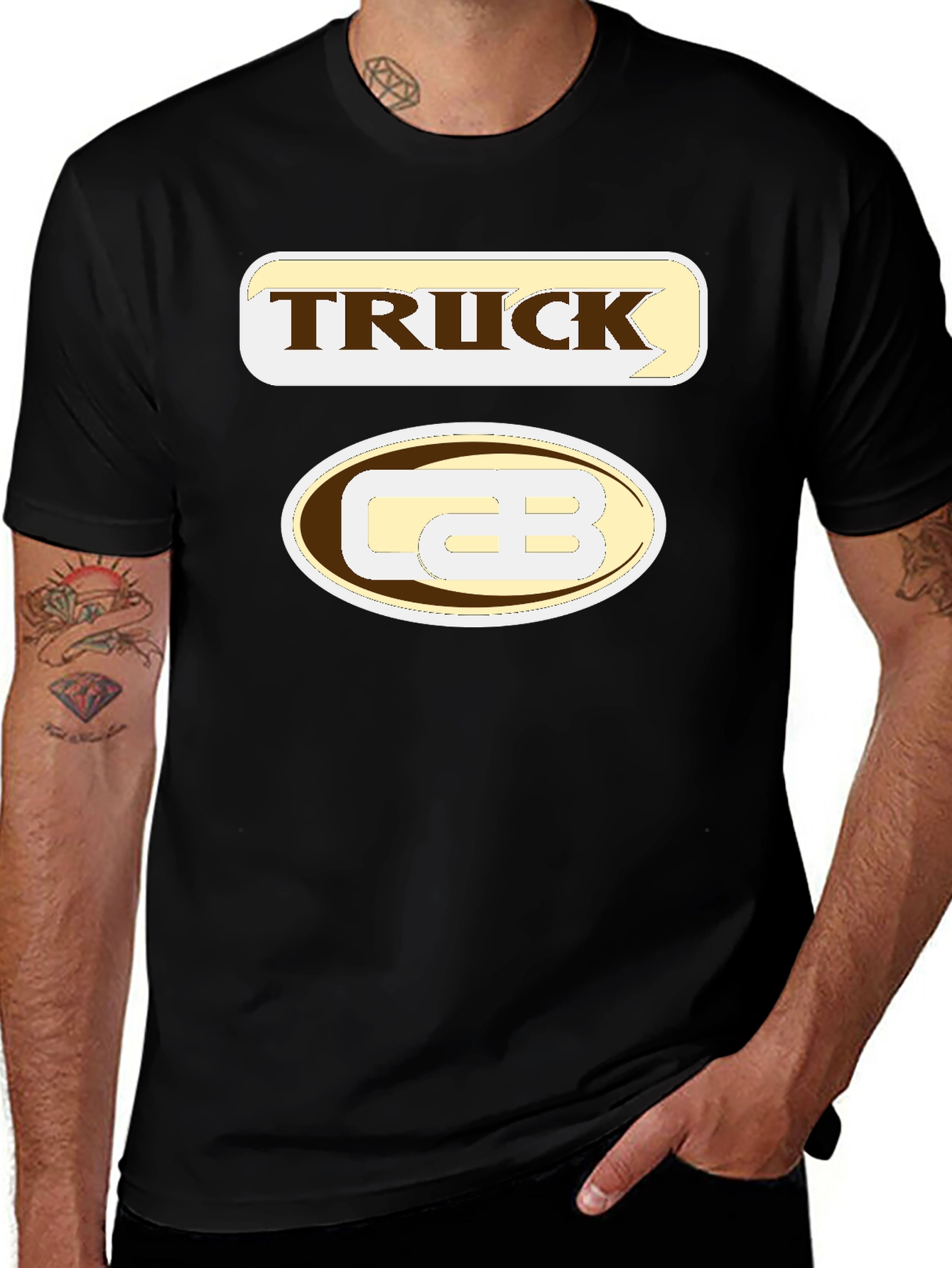 Variant 25 of Truck and CB Graphic Black T-Shirt