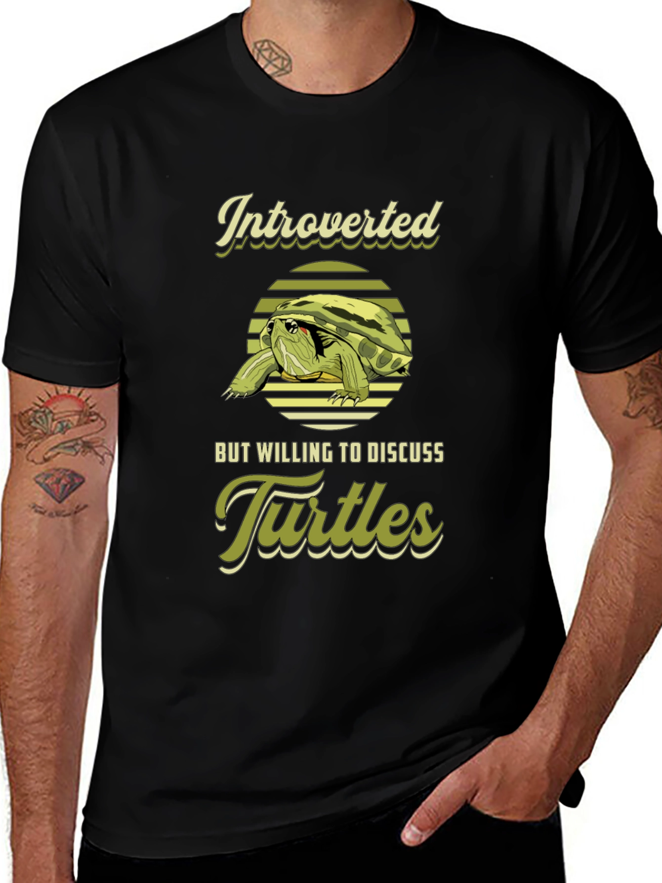 Variant 11 of Introverted Turtles Graphic Tee - Soft Cotton Blend
