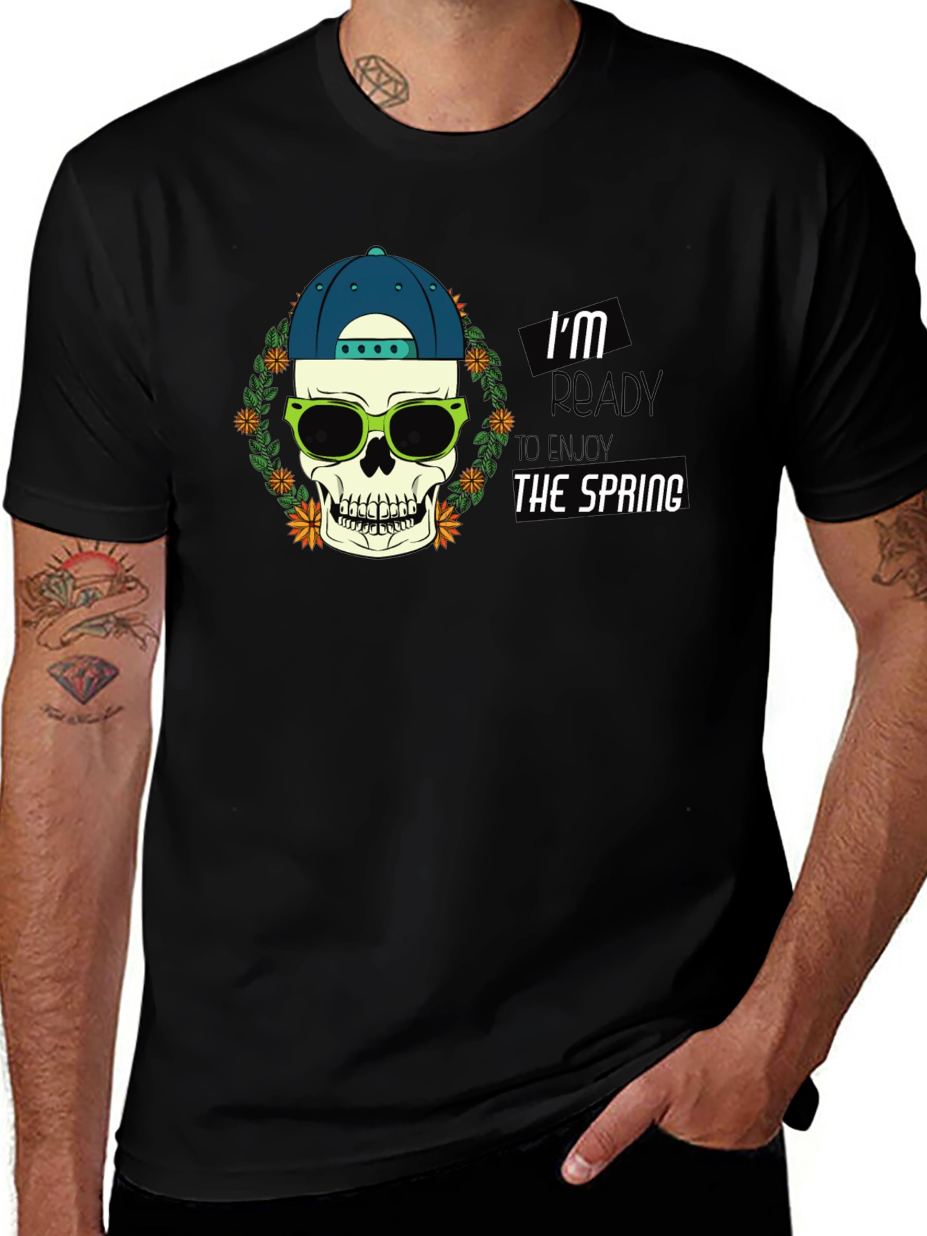 Variant 13 of Spring Ready Skull Graphic T-Shirt