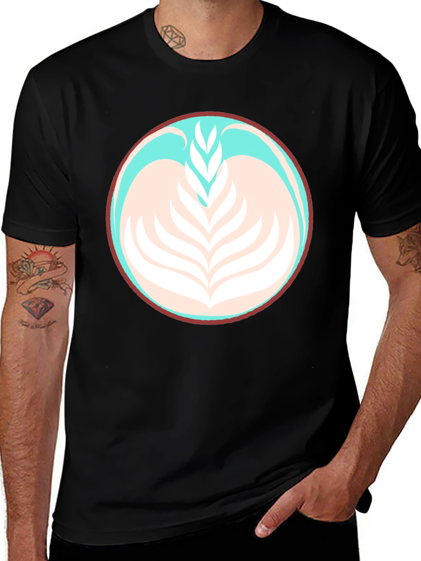 Latte Art Tee - Black Graphic T-Shirt