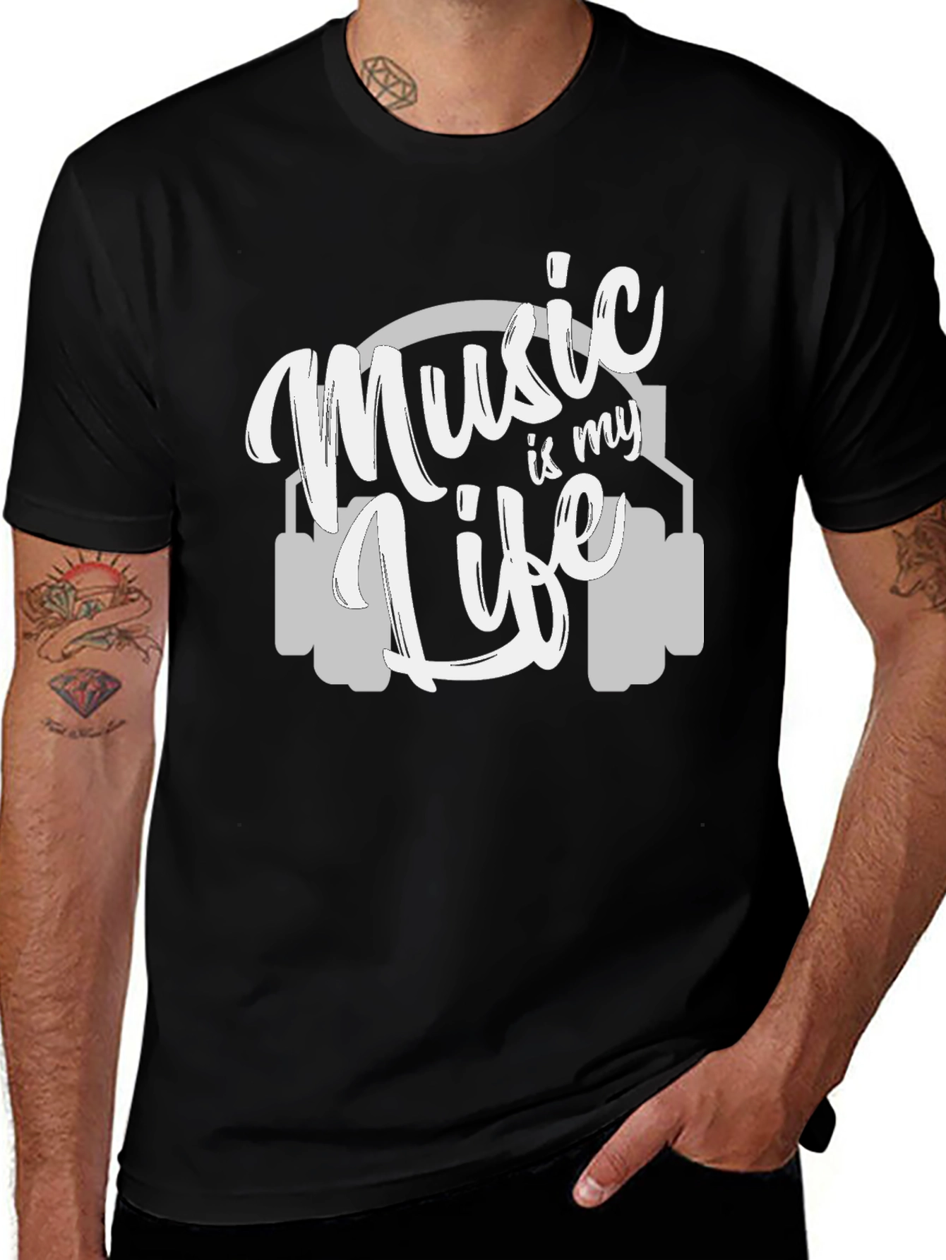 Variant 14 of Music is My Life T-Shirt - Graphic Print Tee