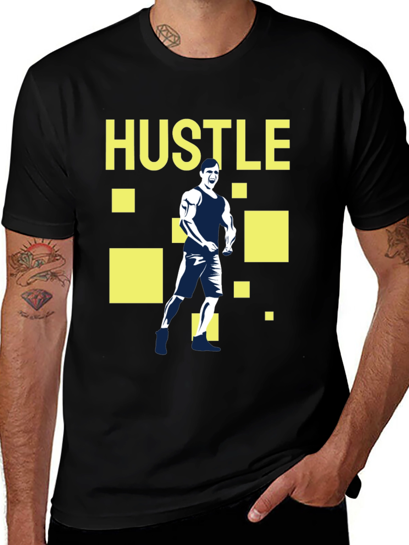 Variant 15 of Hustle Graphic Tee - Motivational Fitness T-Shirt