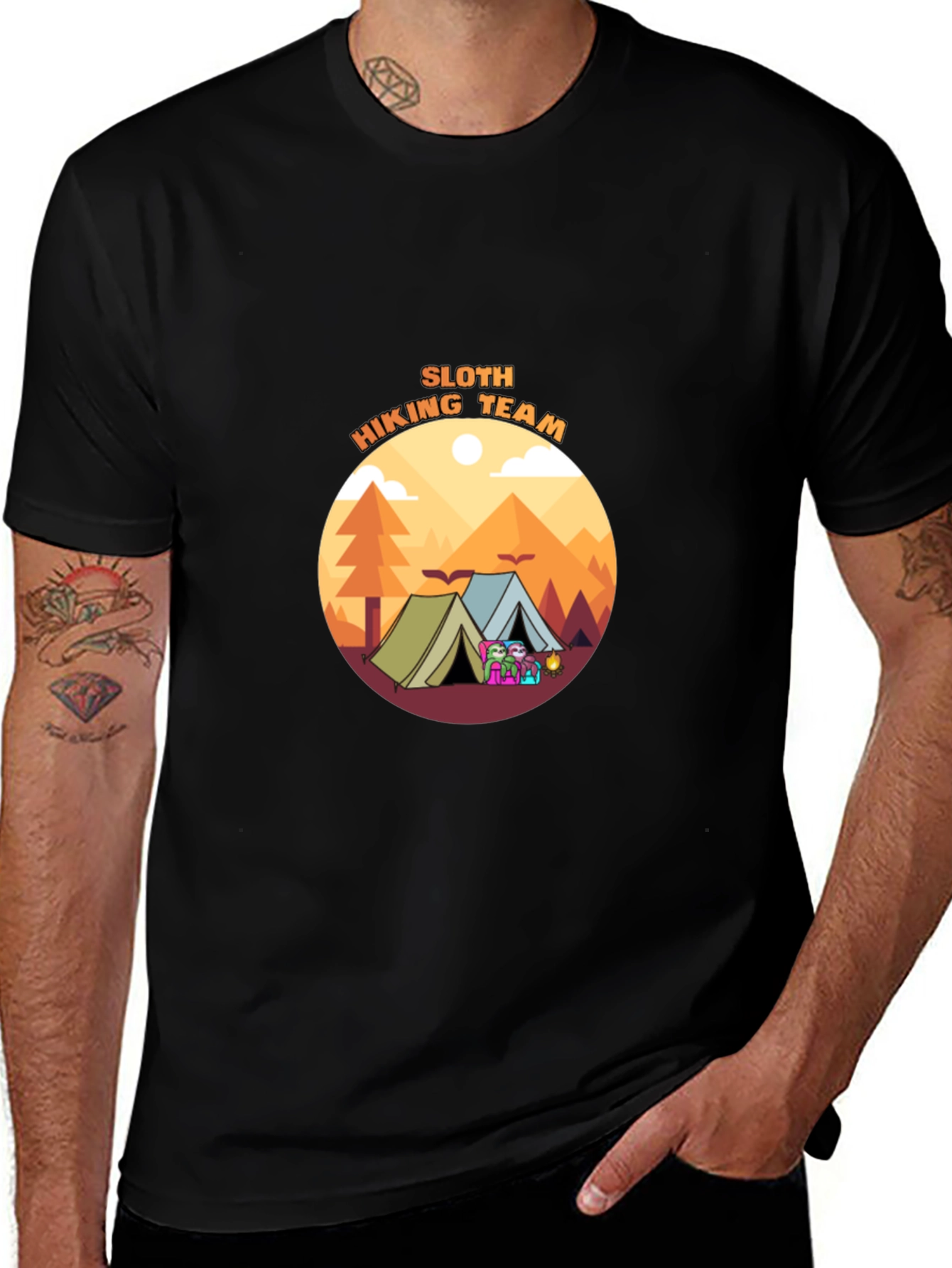 Variant 24 of Sloth Hiking Team Graphic Tee - Adventure Awaits