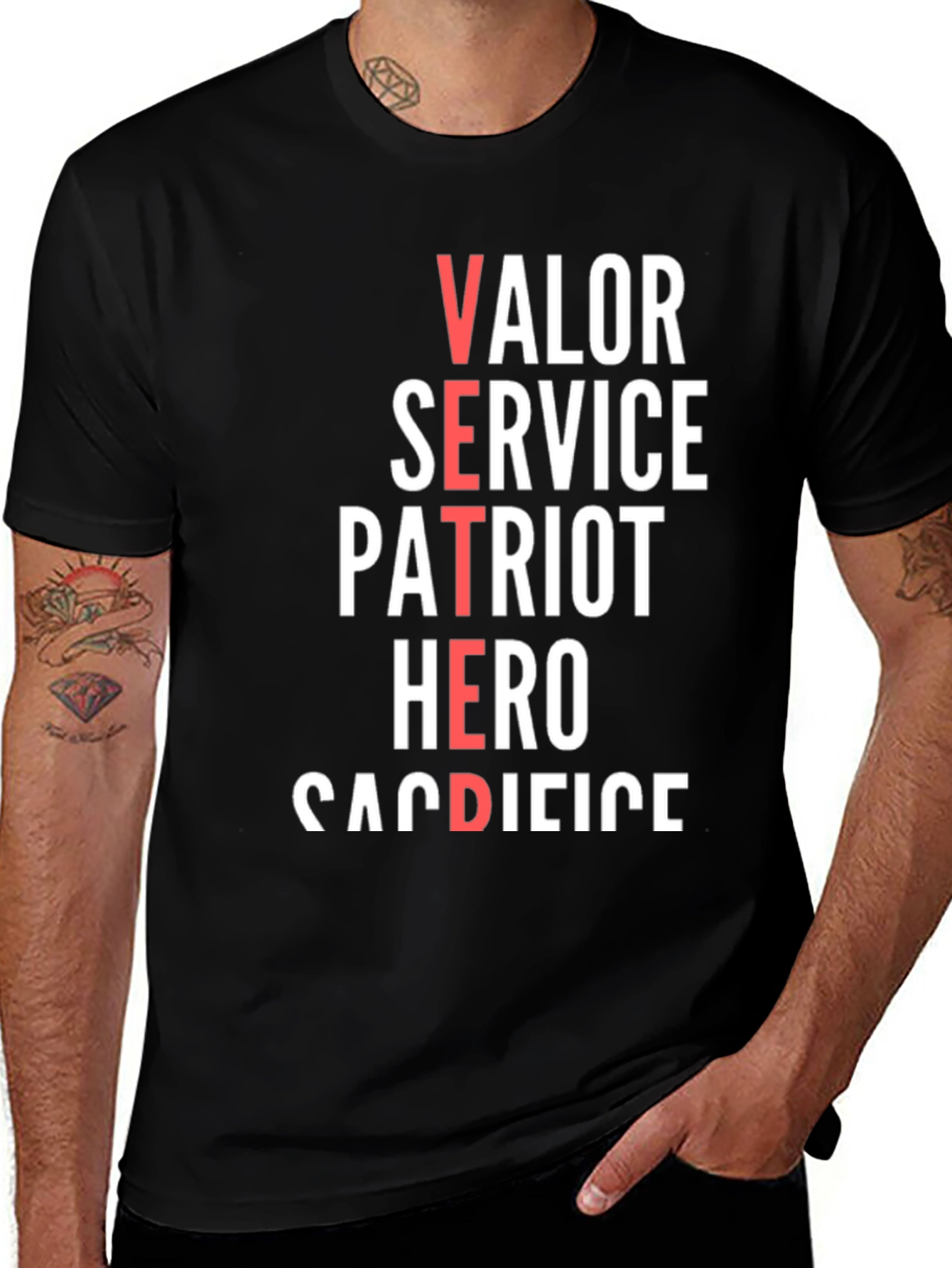 Variant 2 of Veteran Valor Patriot Hero Sacrifice T-Shirt