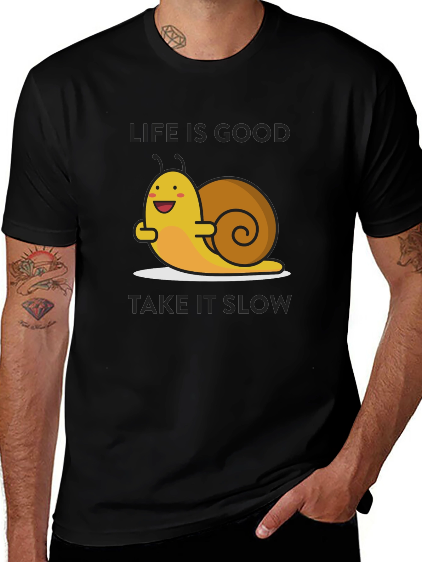Life is Good Snail Graphic T-Shirt - Relaxed Fit