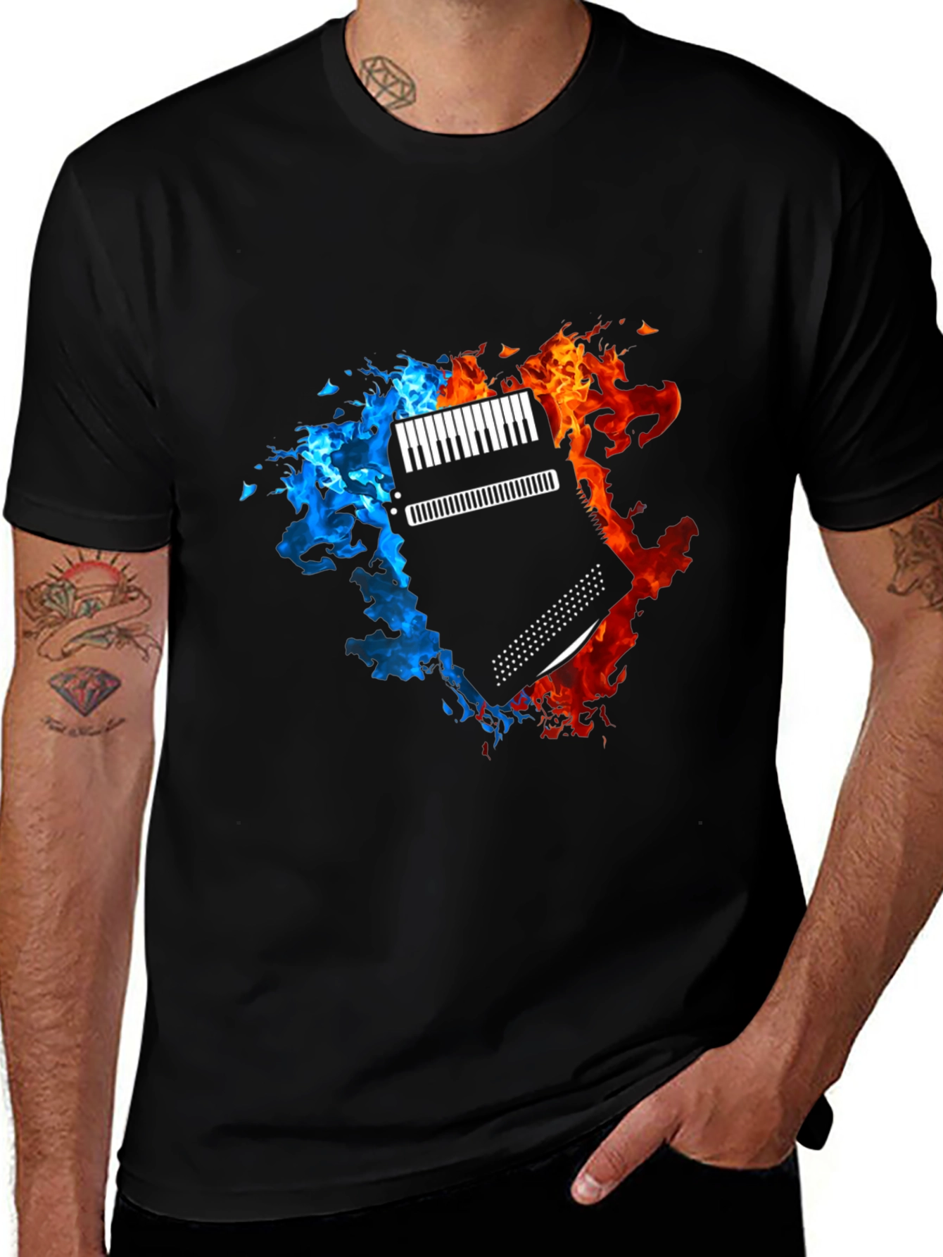 Fiery Accordion Graphic T-Shirt