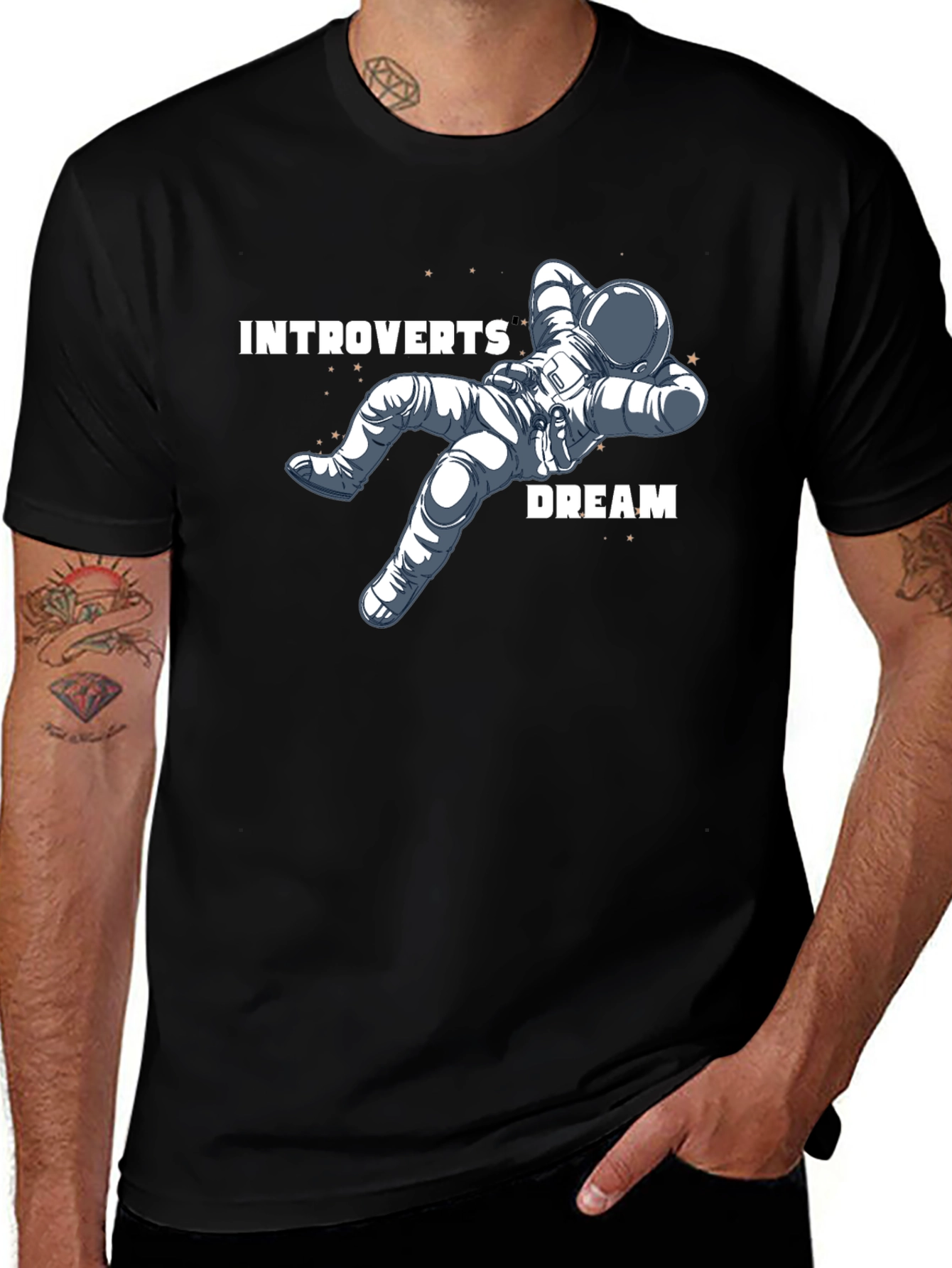 Variant 30 of Introvert's Dream Relaxing Astronaut T-Shirt