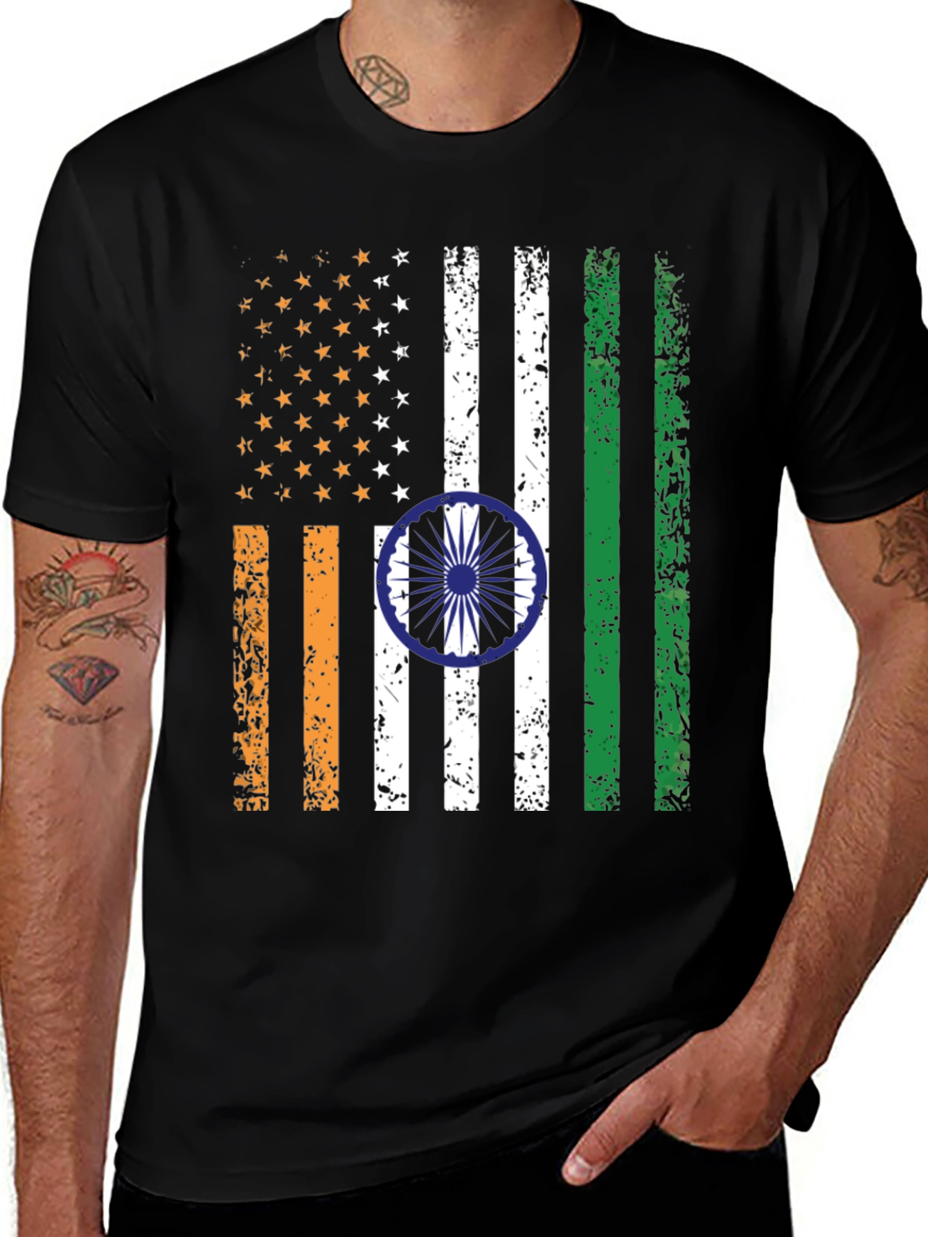 USA India Flag Graphic Tee