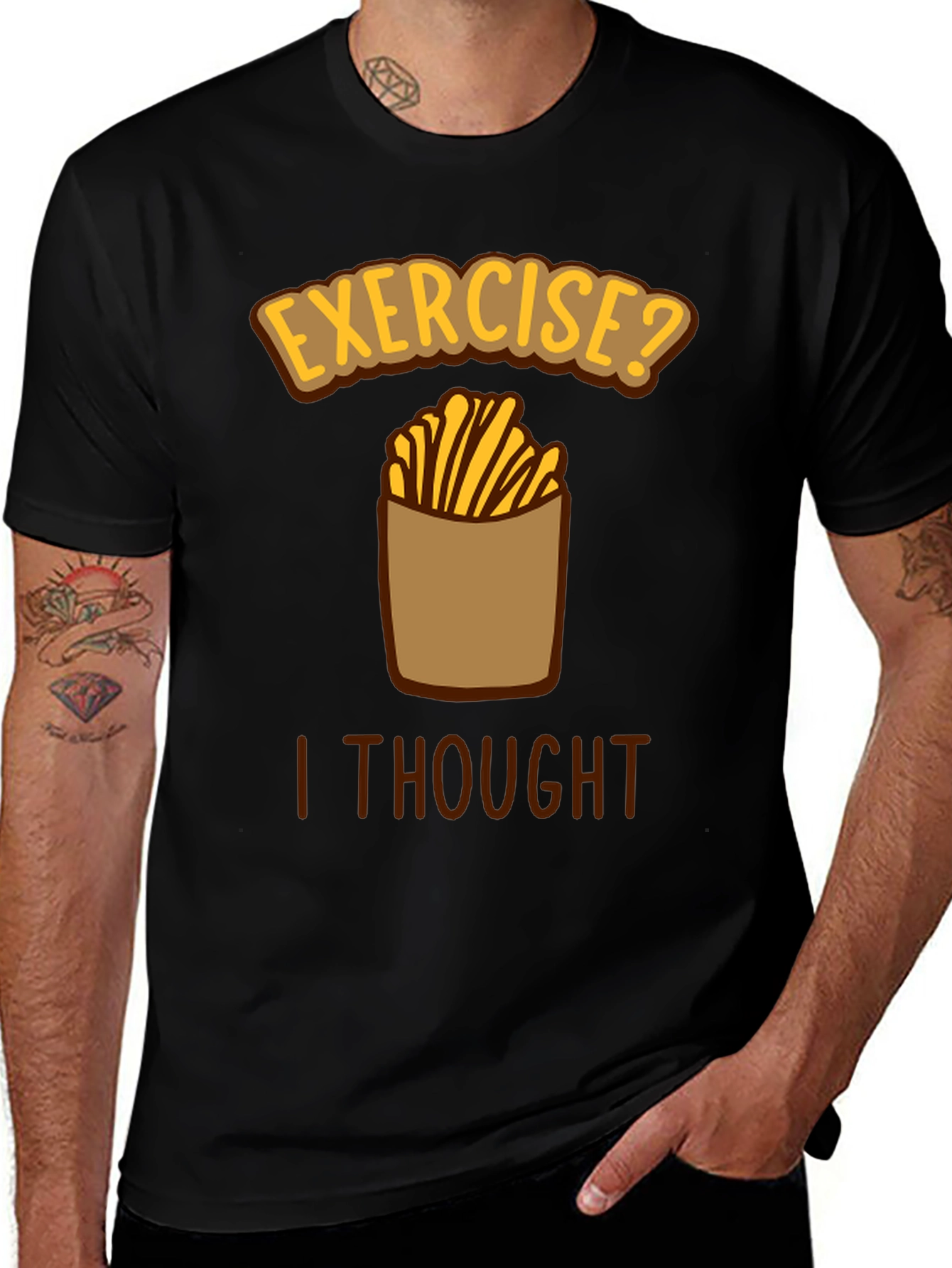 Variant 14 of Exercise? Fries T-Shirt - Funny Foodie Tee