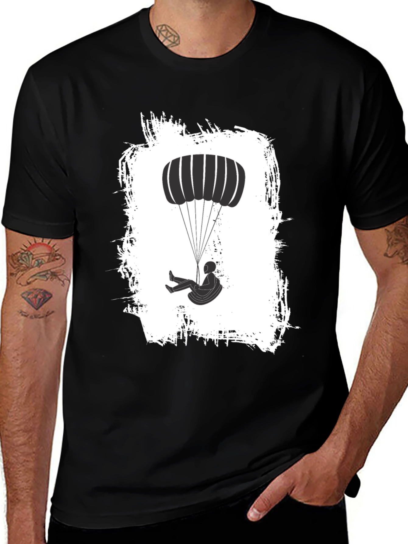 Variant 20 of Paragliding T-Shirt - Black Graphic Tee