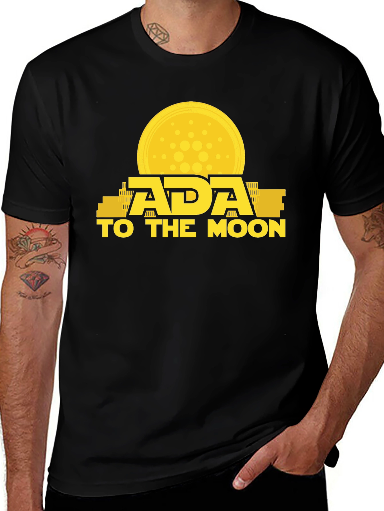 ADA to the Moon Black T-Shirt | Crypto Enthusiast Tee