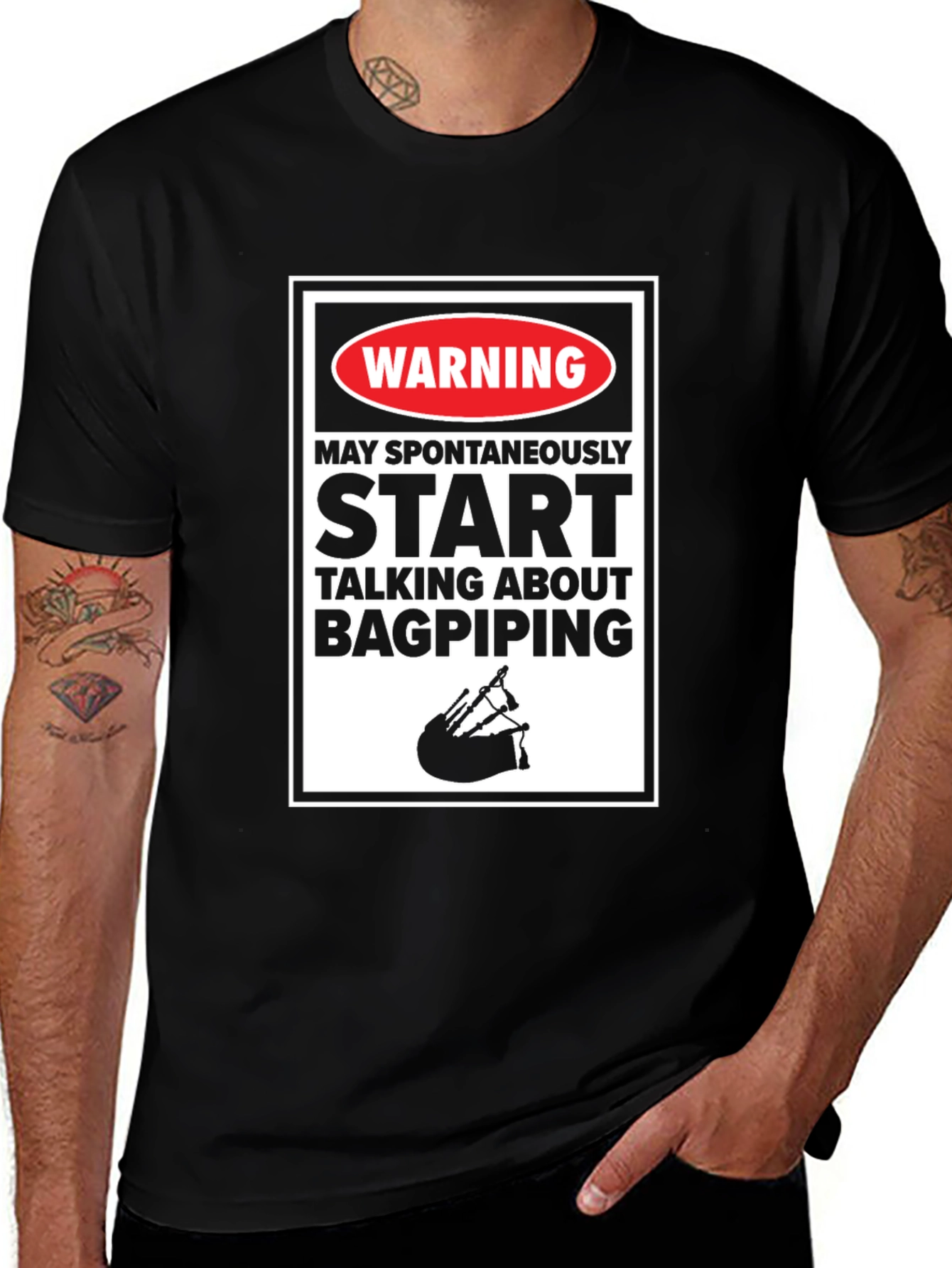 Variant 22 of Bagpiping Warning T-Shirt