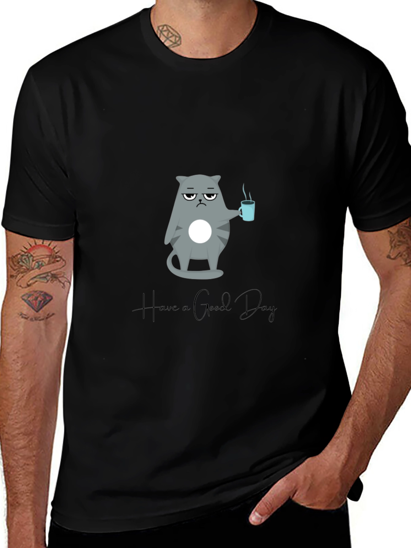 Grumpy Cat Coffee T-Shirt - Have a Good Day