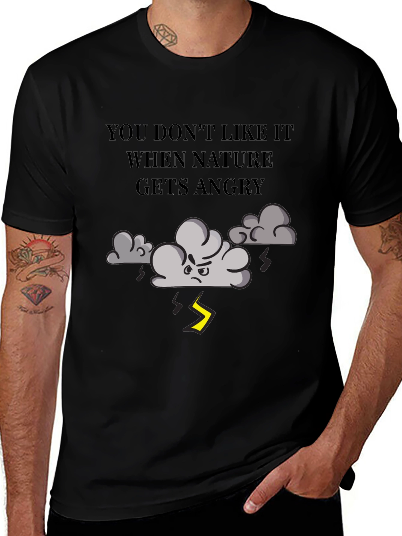 Variant 17 of Nature's Fury T-Shirt - Angry Cloud Design