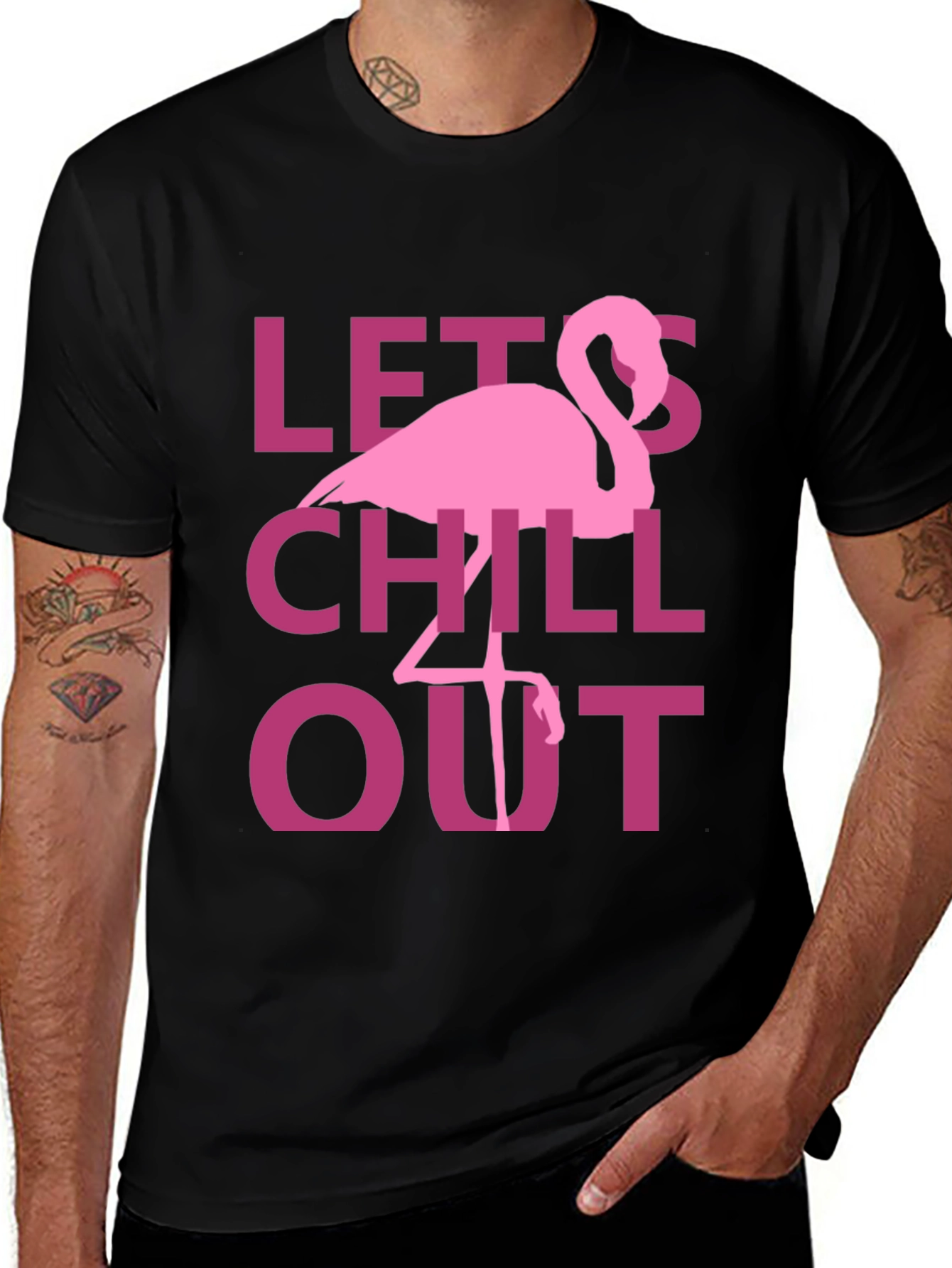 Let's Chill Out Flamingo Graphic T-Shirt