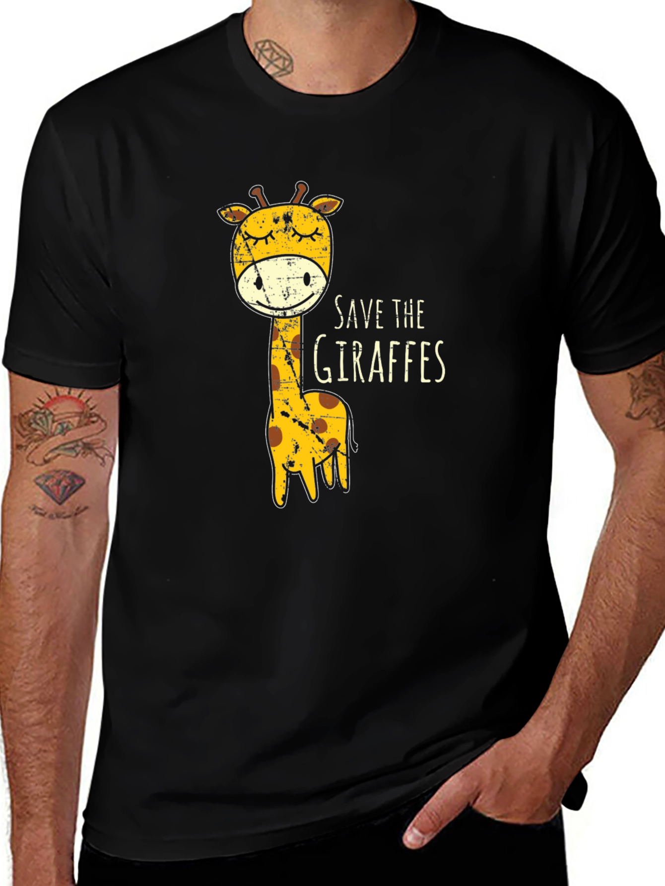 Variant 13 of Save The Giraffes Graphic Tee - Black