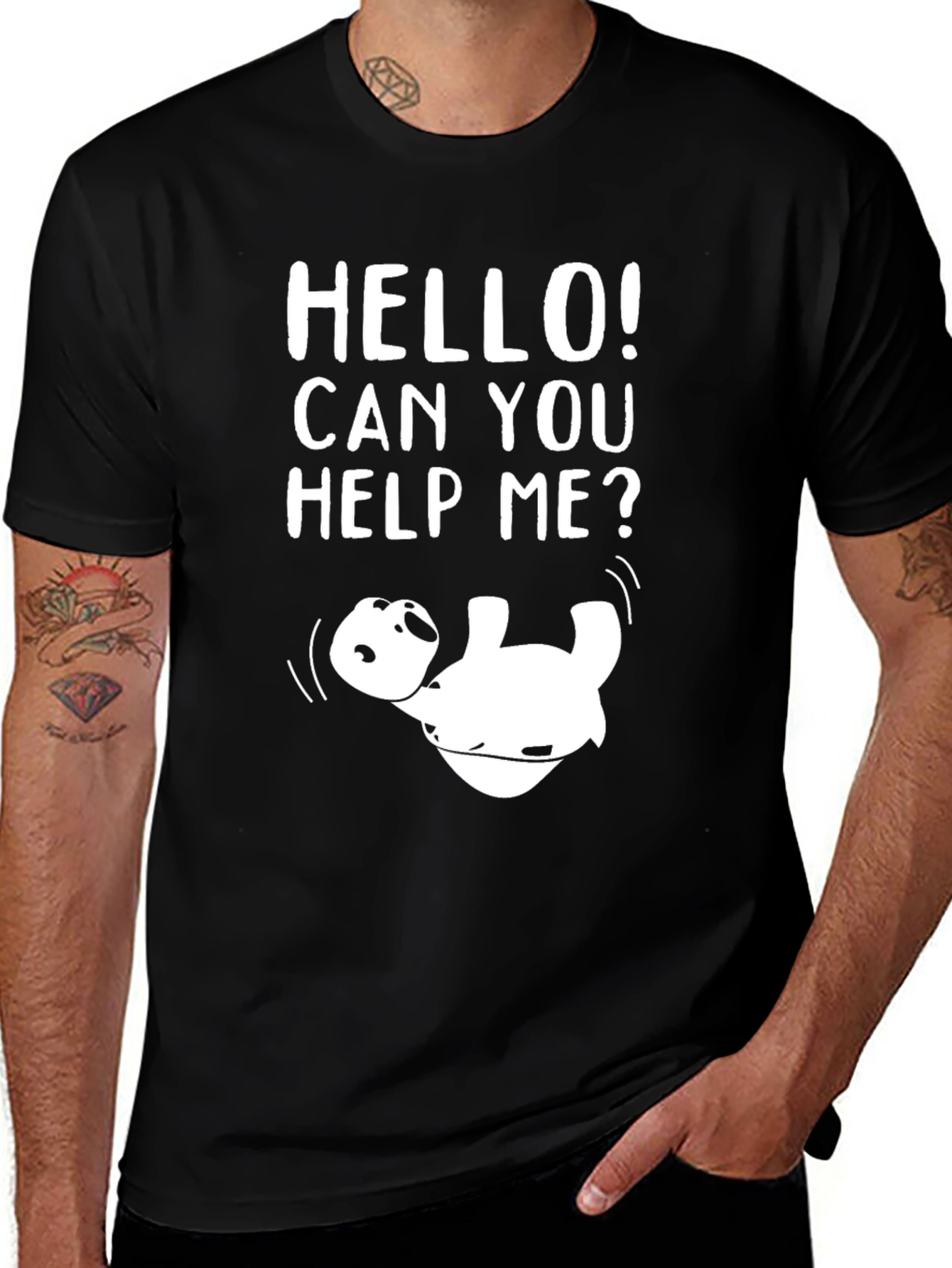 Variant 28 of Help Me Panda Graphic Tee - Black