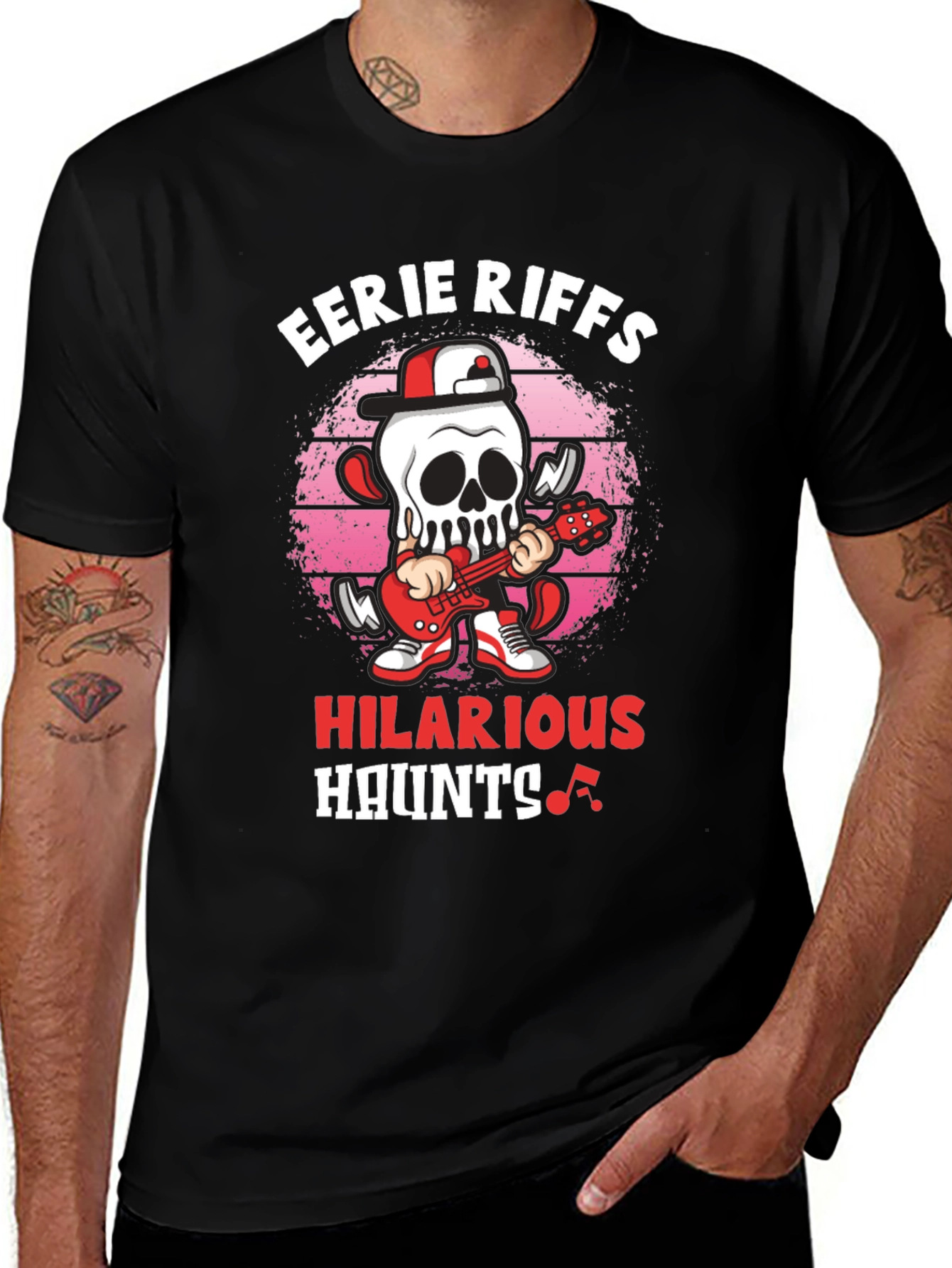 Variant 30 of Eerie Riffs Hilarious Haunts Graphic Tee