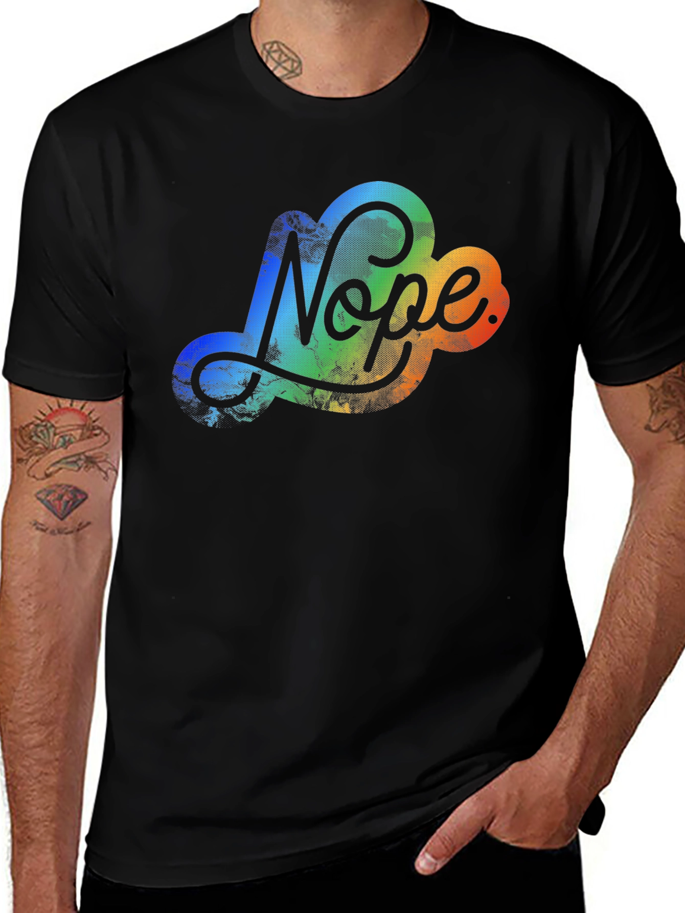Variant 29 of Nope Cloud Graphic T-Shirt - Men's Casual Tee