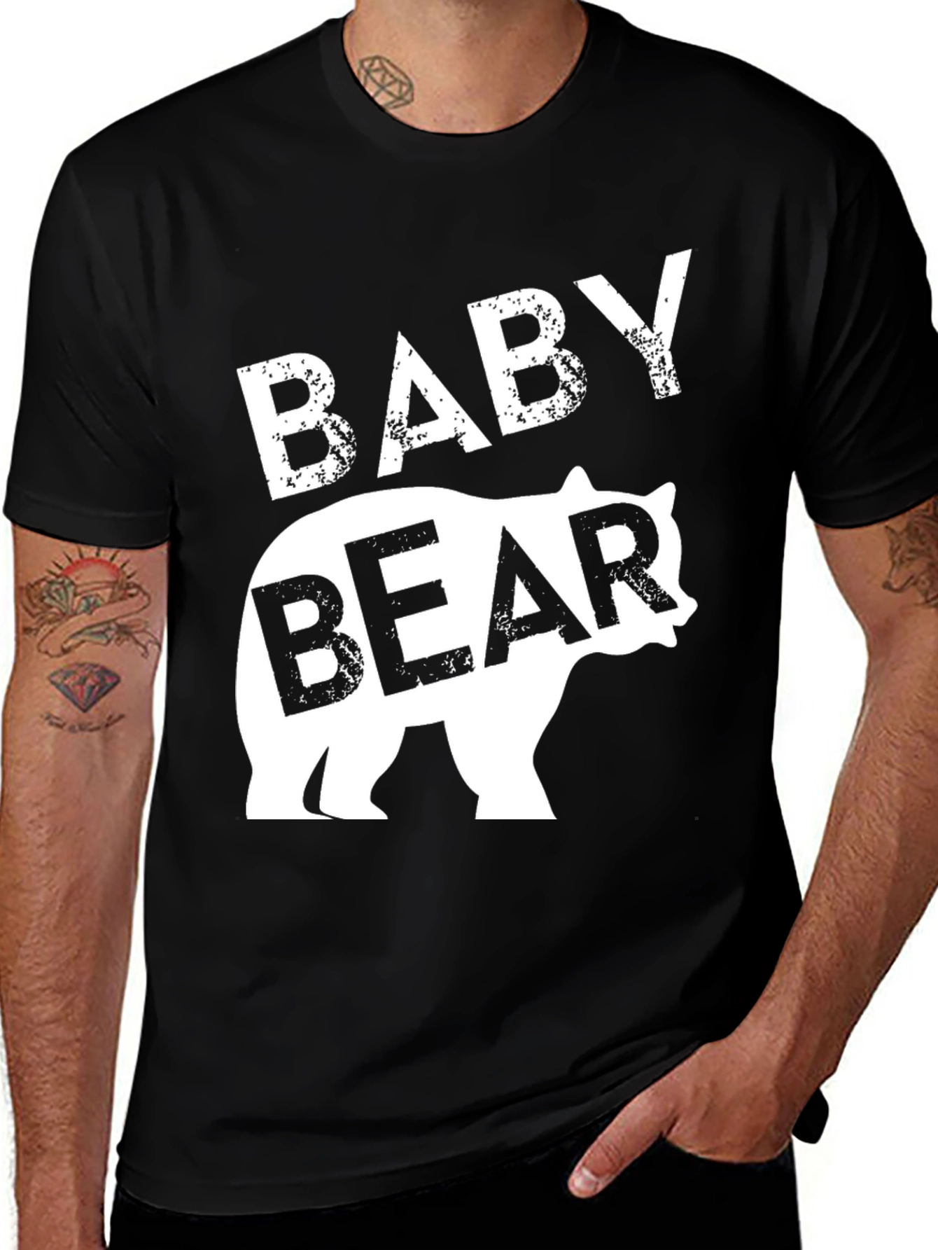 Variant 7 of Baby Bear Graphic Tee - Black Cotton T-Shirt