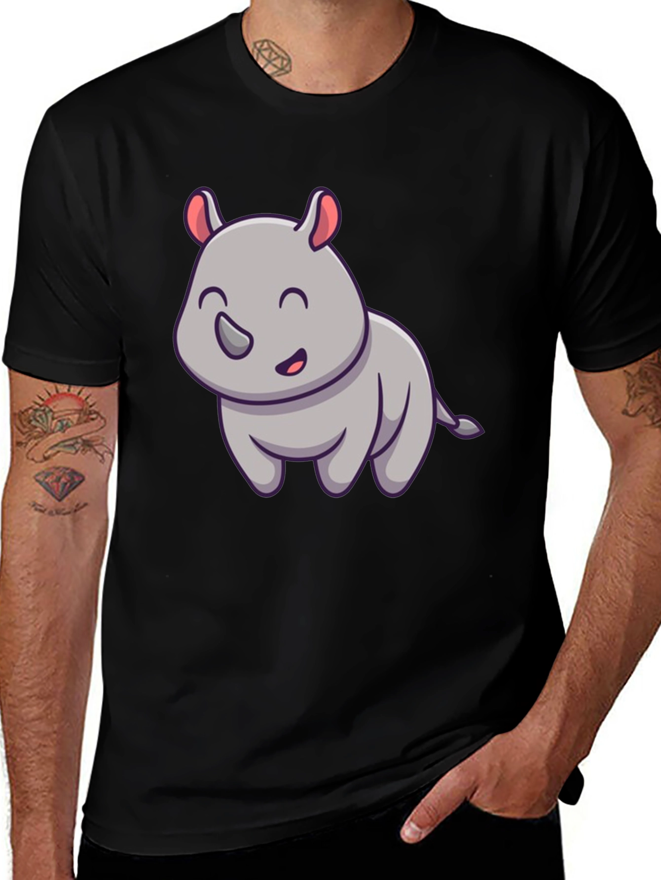 Variant 22 of Cute Rhino Graphic Tee - Unisex Cotton Blend