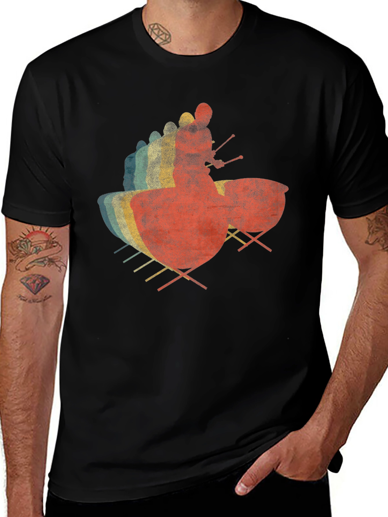 Variant 7 of Retro Drummer T-Shirt - Vintage Percussion Design