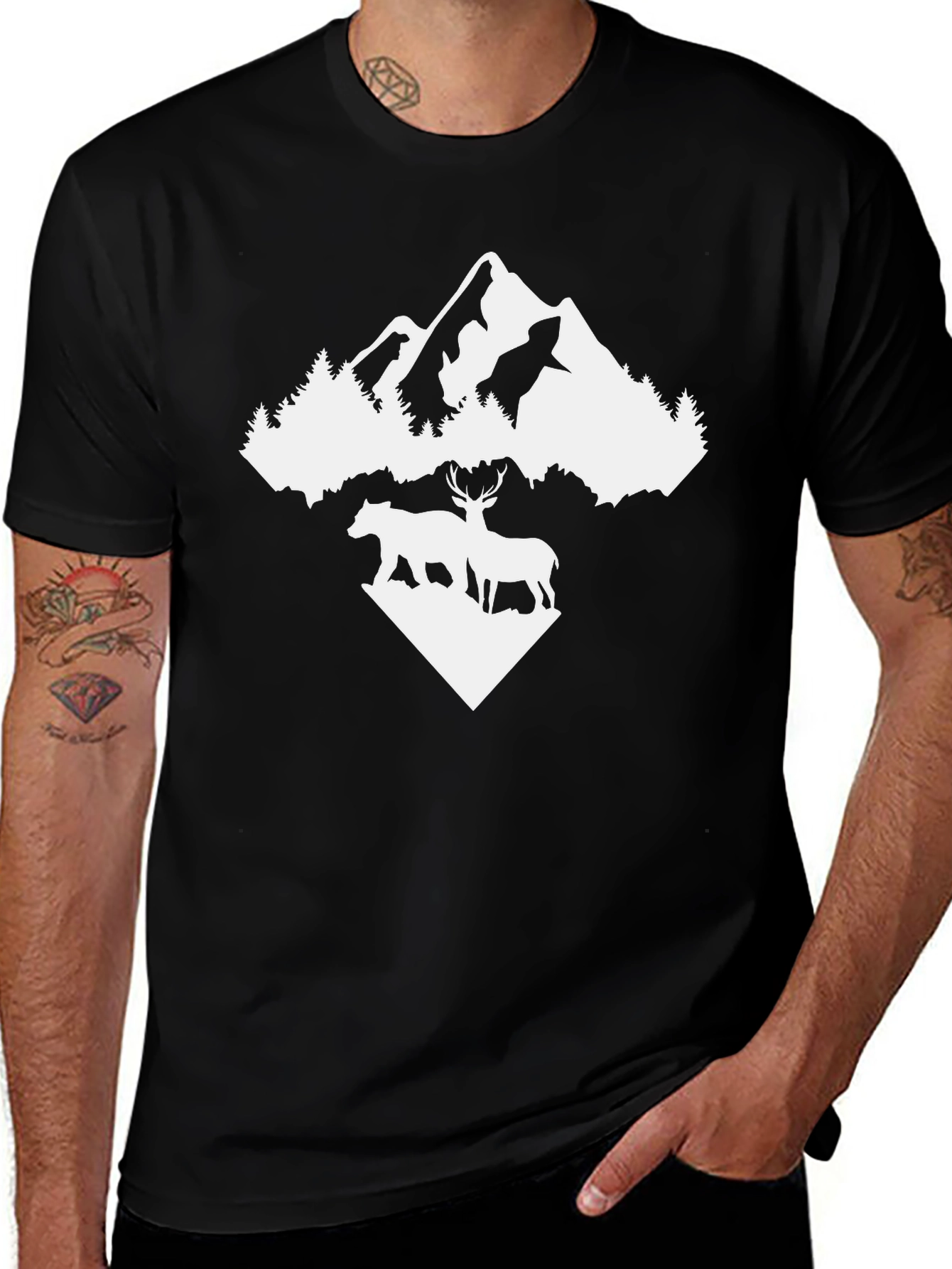 Variant 8 of Mountain Bear Deer Tee