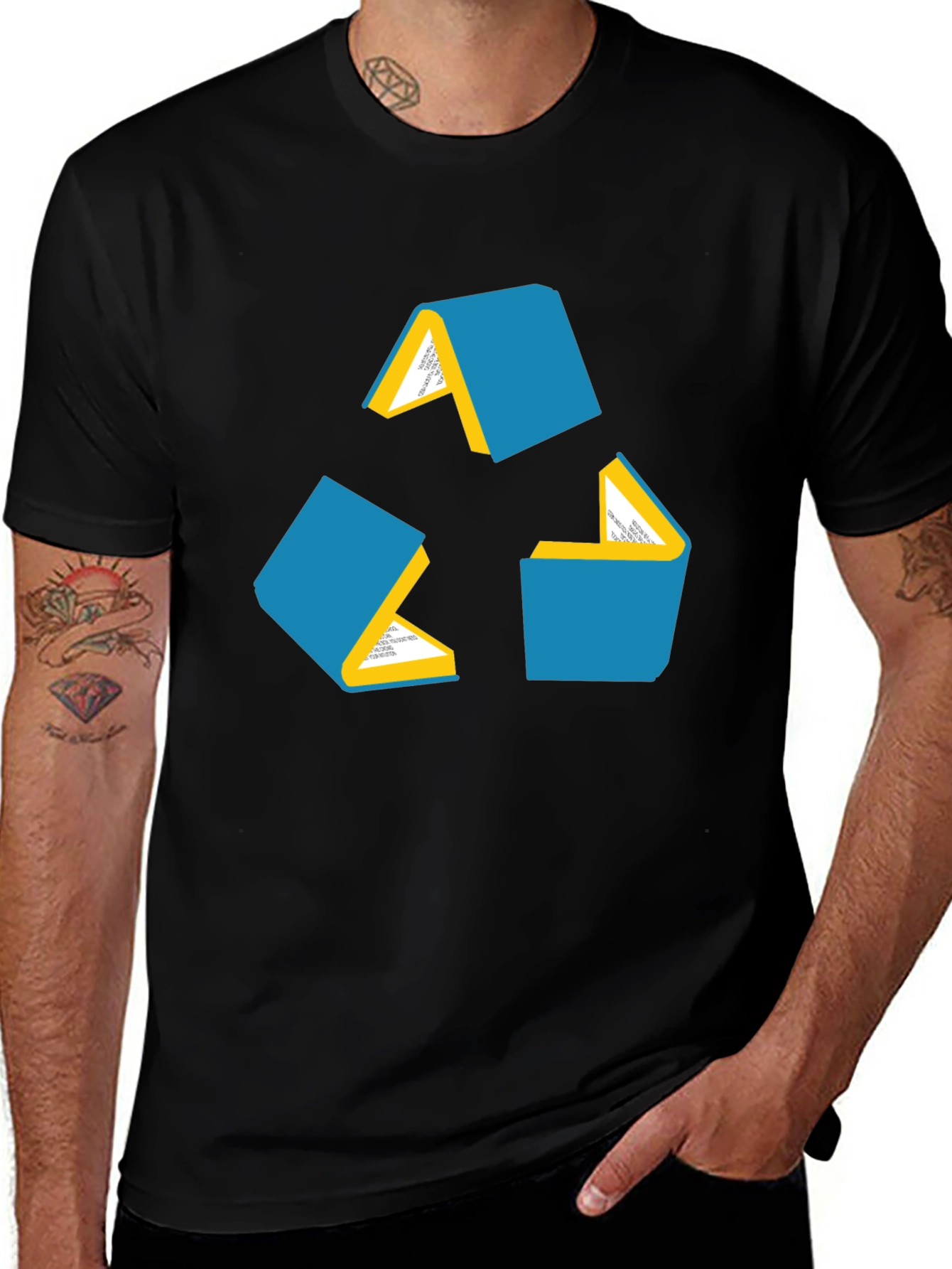 Book Recycle Symbol Graphic Novelty Tee