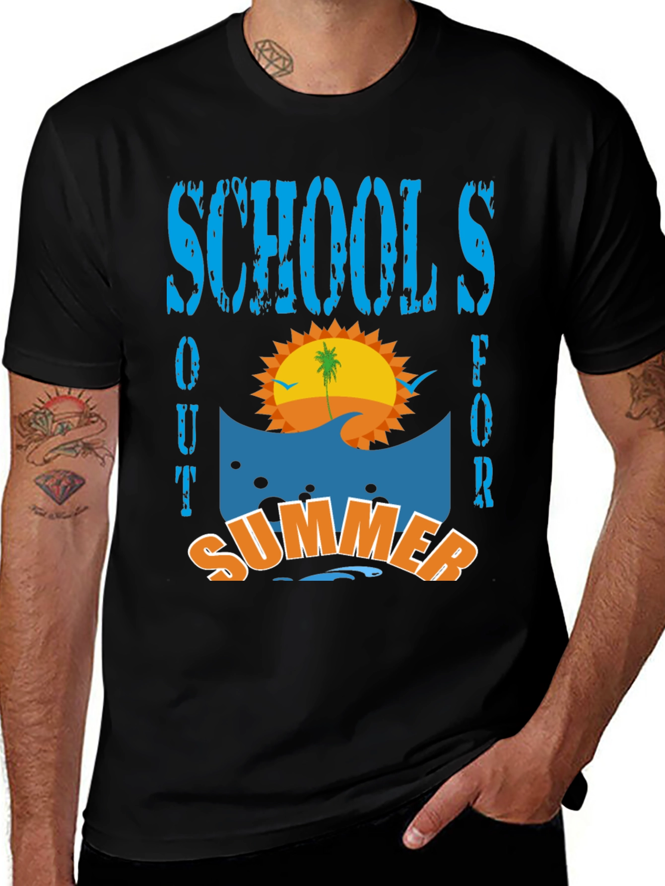 Variant 18 of Schools Out For Summer T-Shirt - Beach Design
