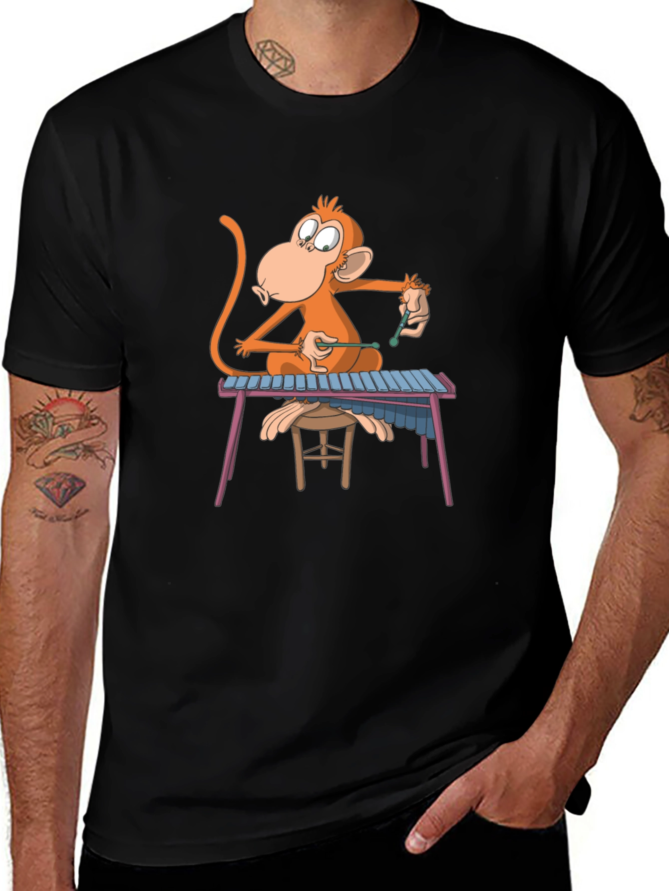 Variant 11 of Monkey Marimba Player Graphic Tee