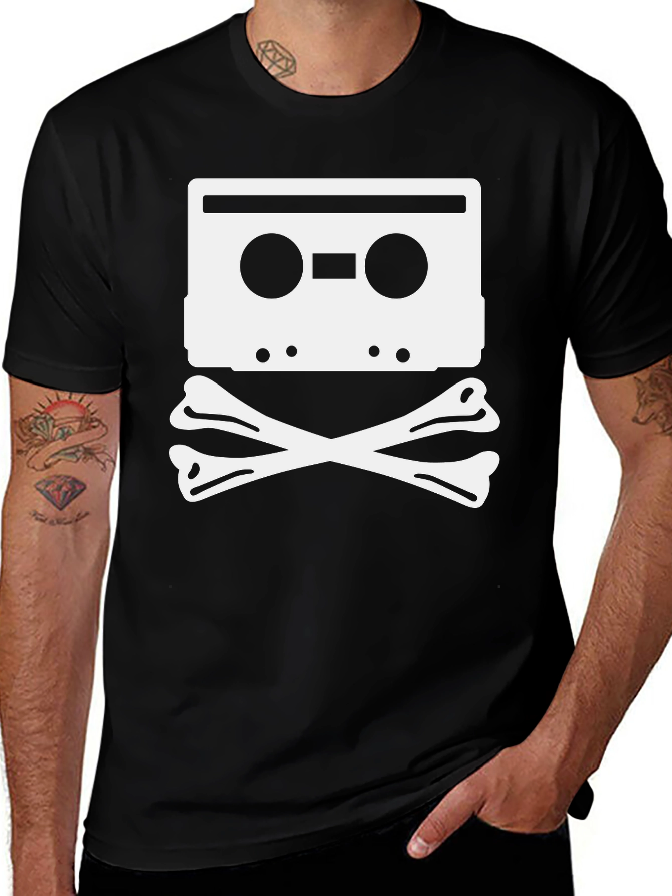 Variant 9 of Retro Cassette Tape Skull T-Shirt