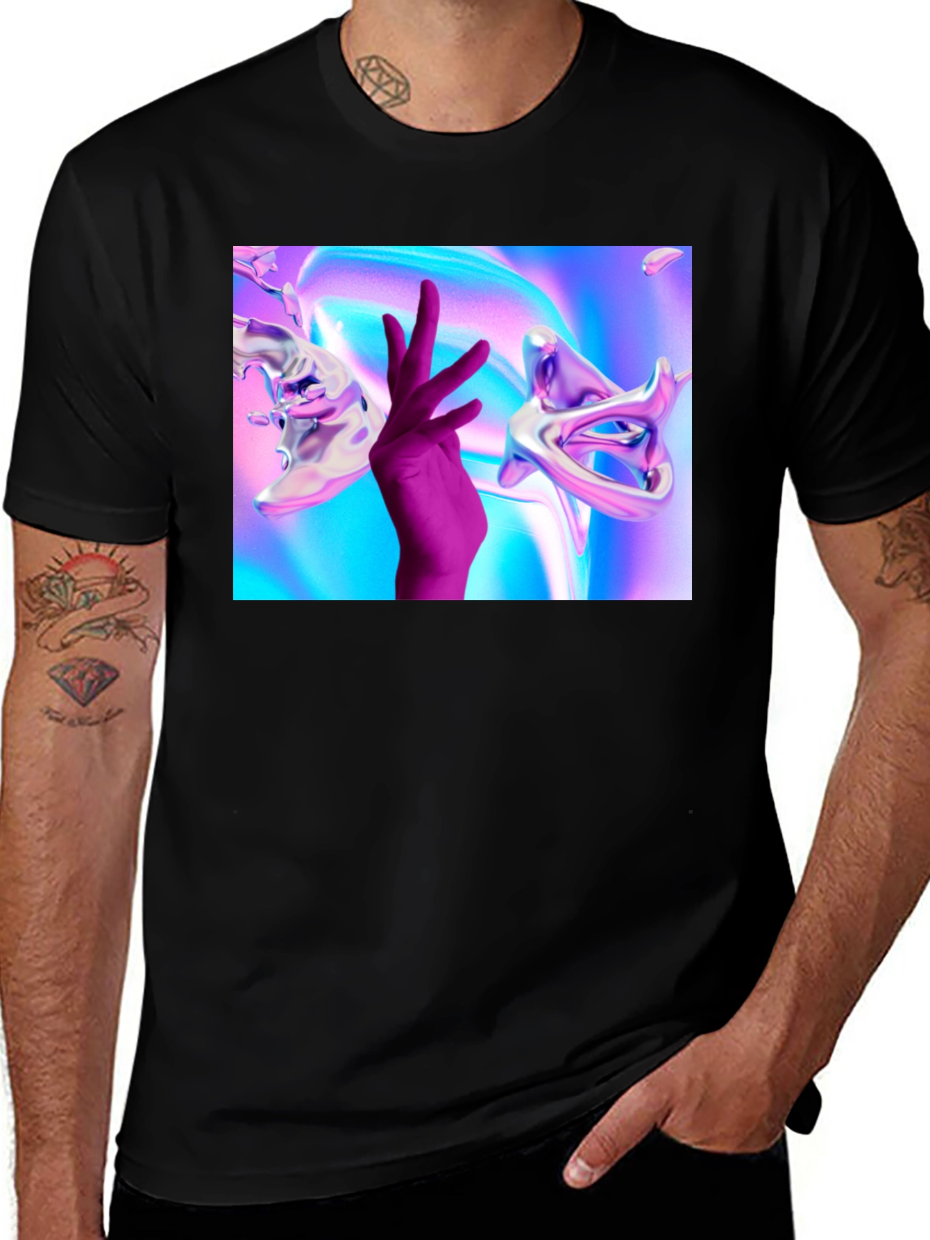 Variant 7 of Abstract Art Graphic Black T-Shirt