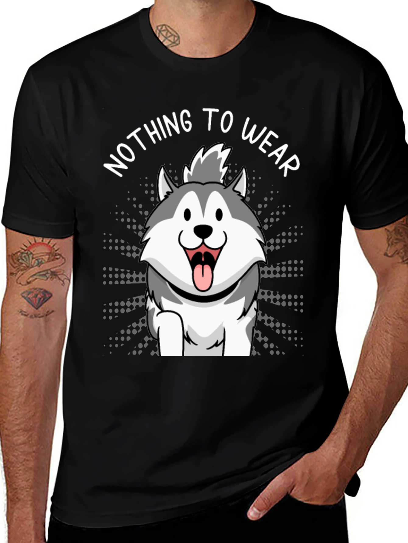 Variant 24 of Nothing to Wear Husky Graphic Tee - Black