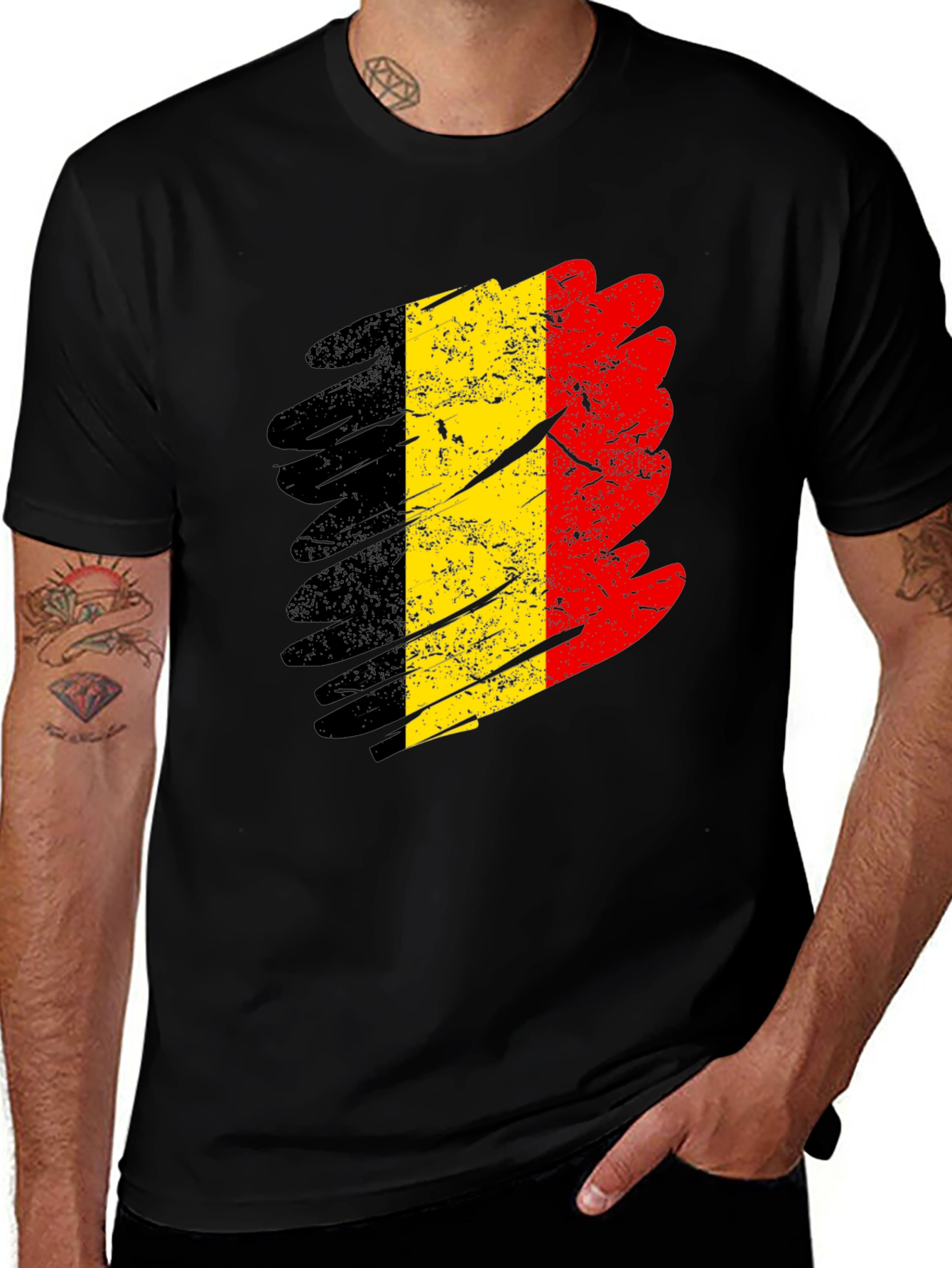 Belgium Flag Graphic Print T-Shirt
