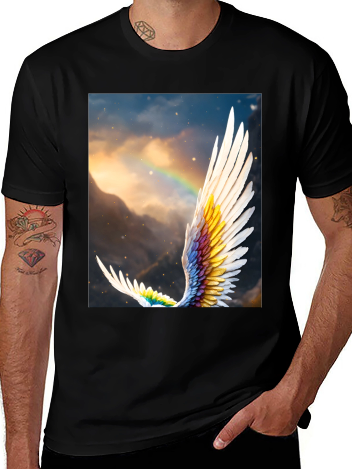 Variant 18 of Winged Rainbow T-Shirt - Artistic Nature Tee