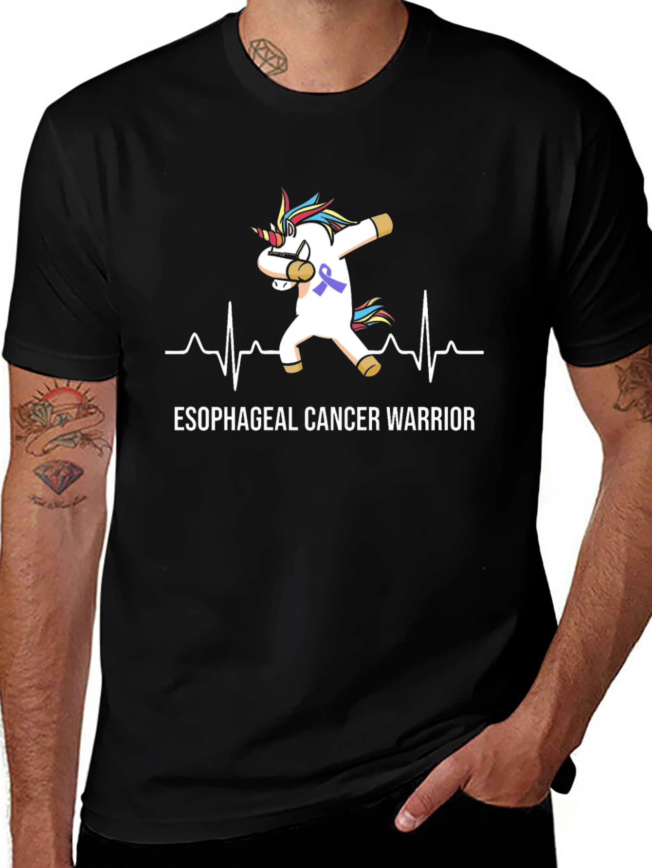 Variant 20 of Esophageal Cancer Warrior Unicorn T-Shirt