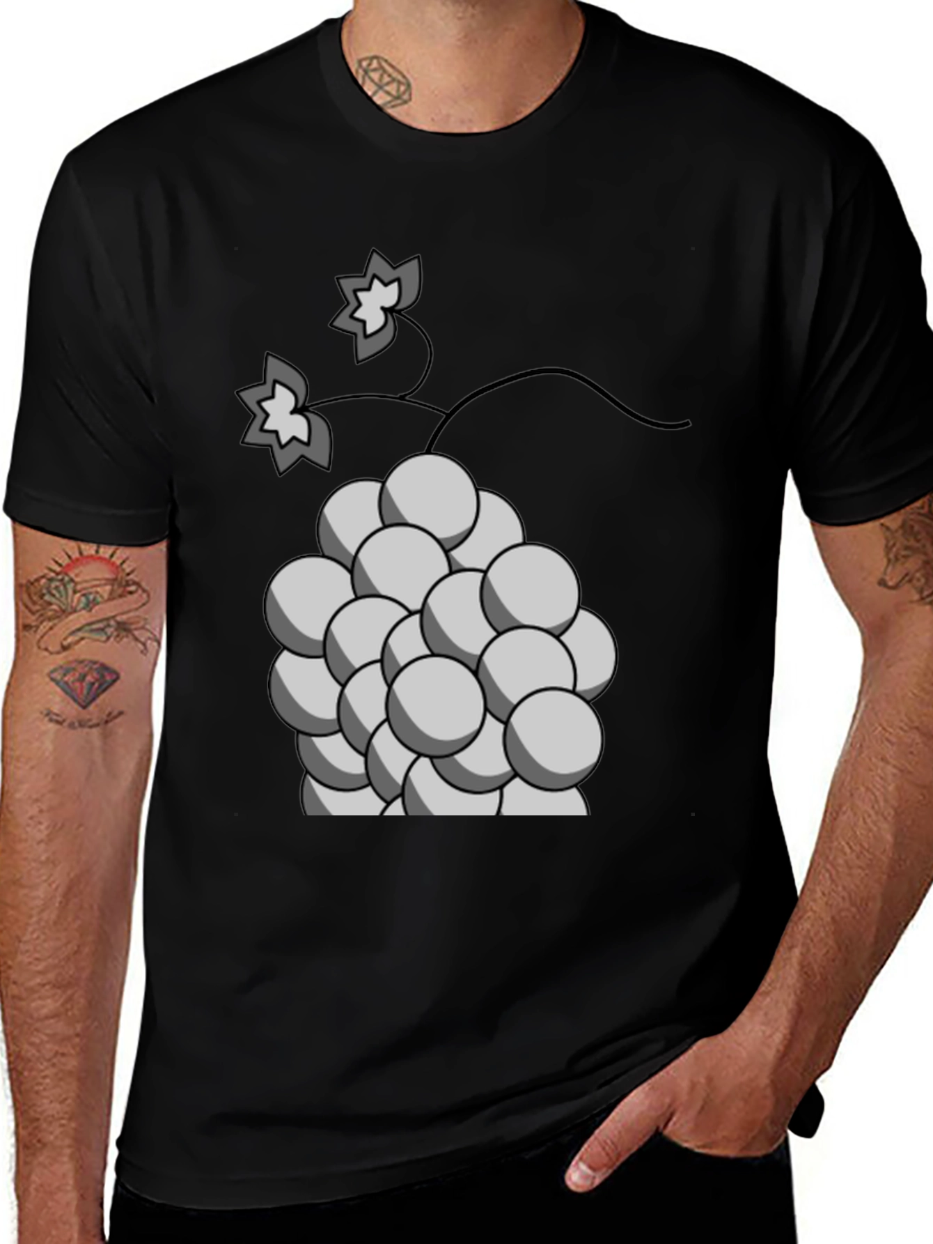 Variant 4 of Grapes Graphic Tee - Unique Stylish Design