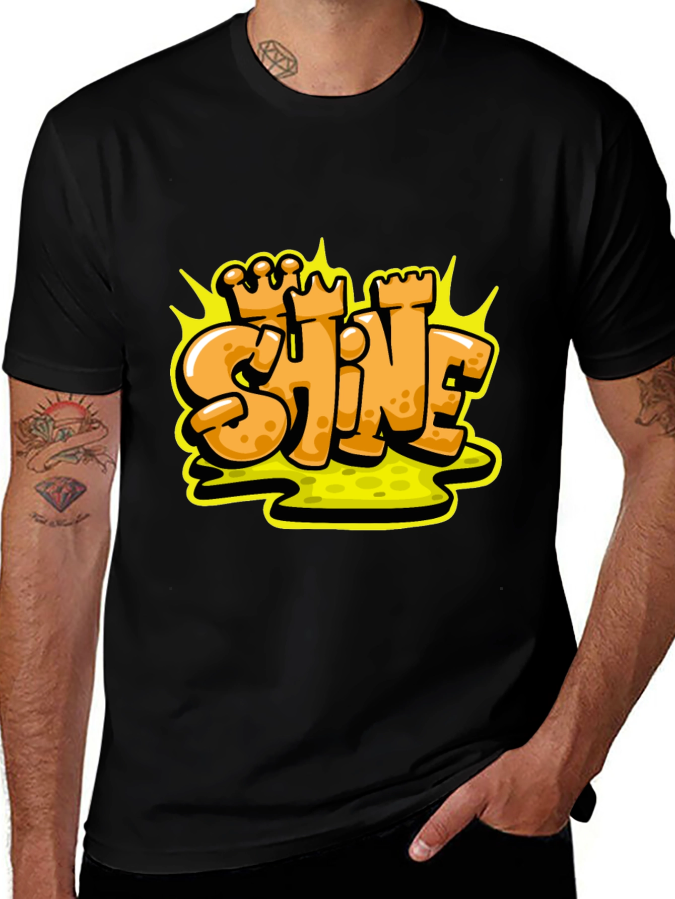 Variant 6 of Shine Graffiti Style Black T-Shirt