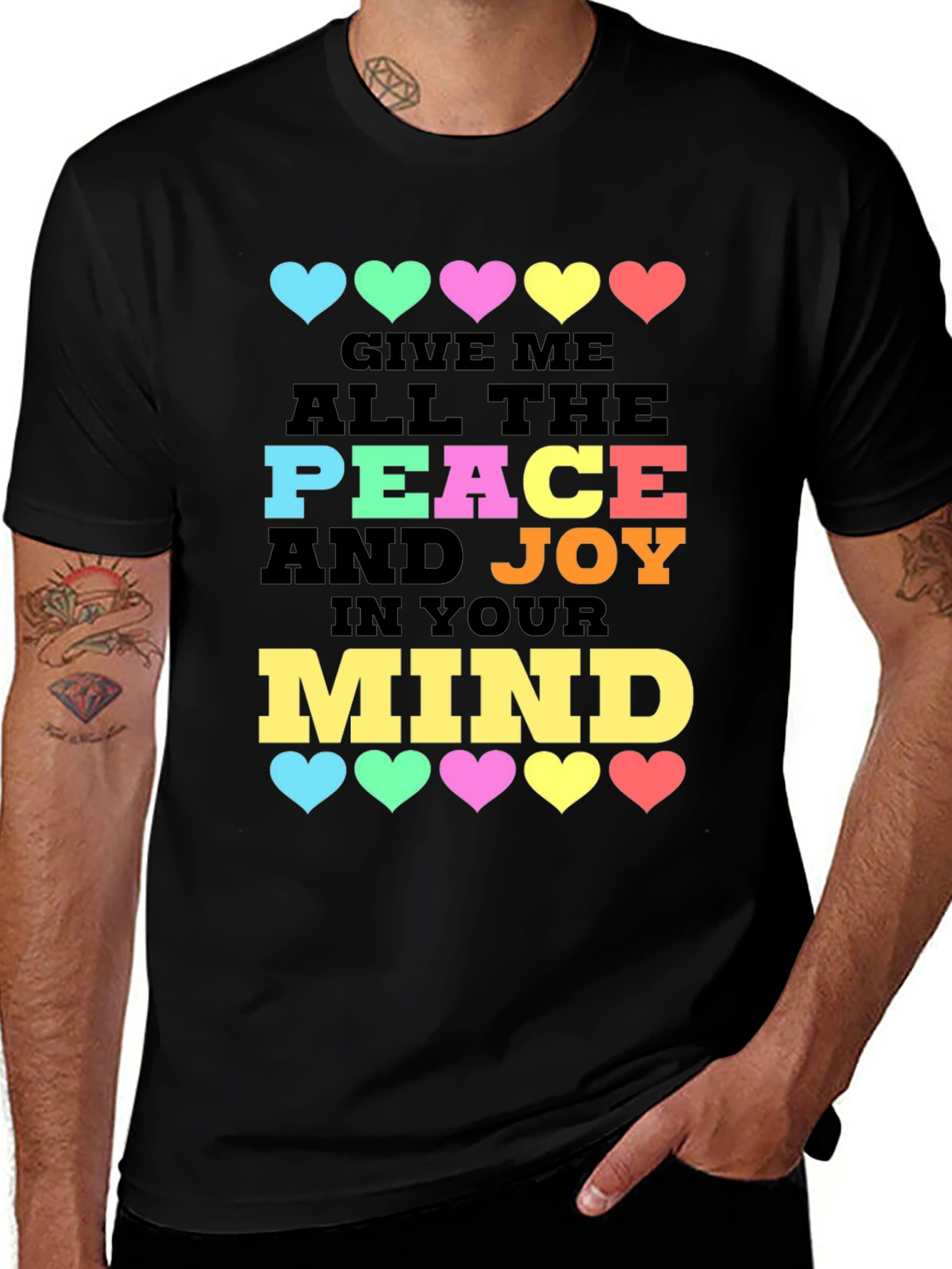 Variant 15 of Peace & Joy Heart Graphic T-Shirt