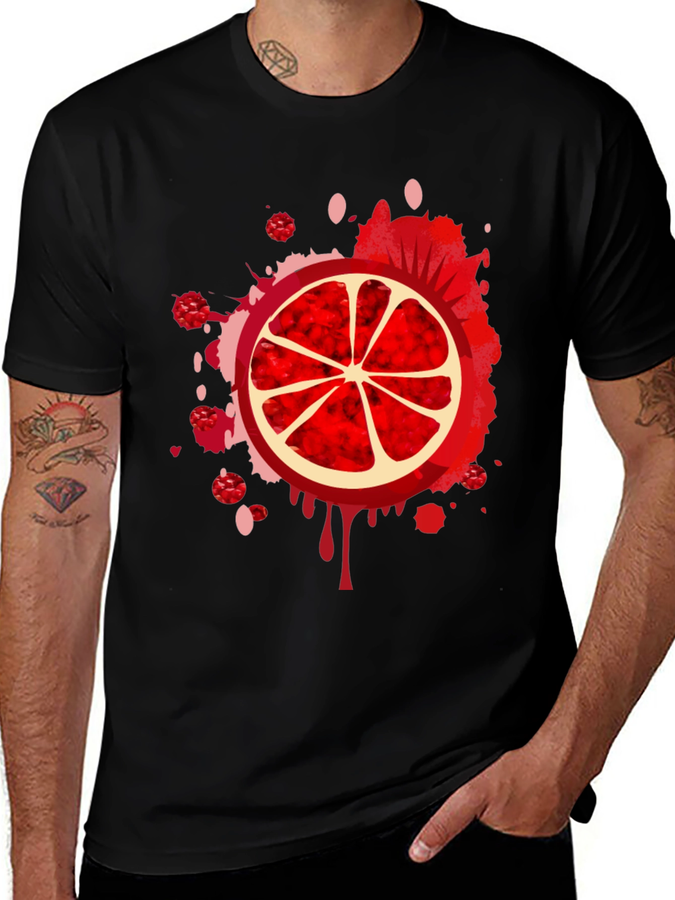 Variant 5 of Red Citrus Burst Graphic Tee