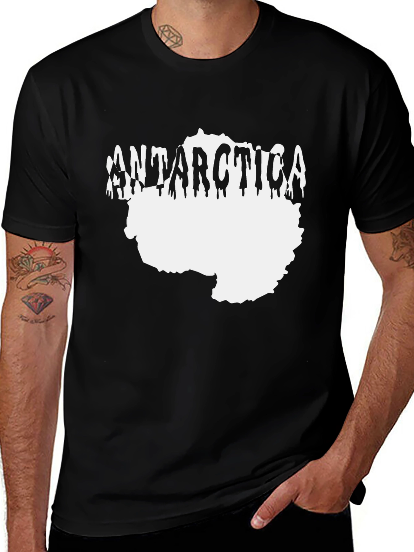 Antarctica Drip T-Shirt Black Graphic Tee