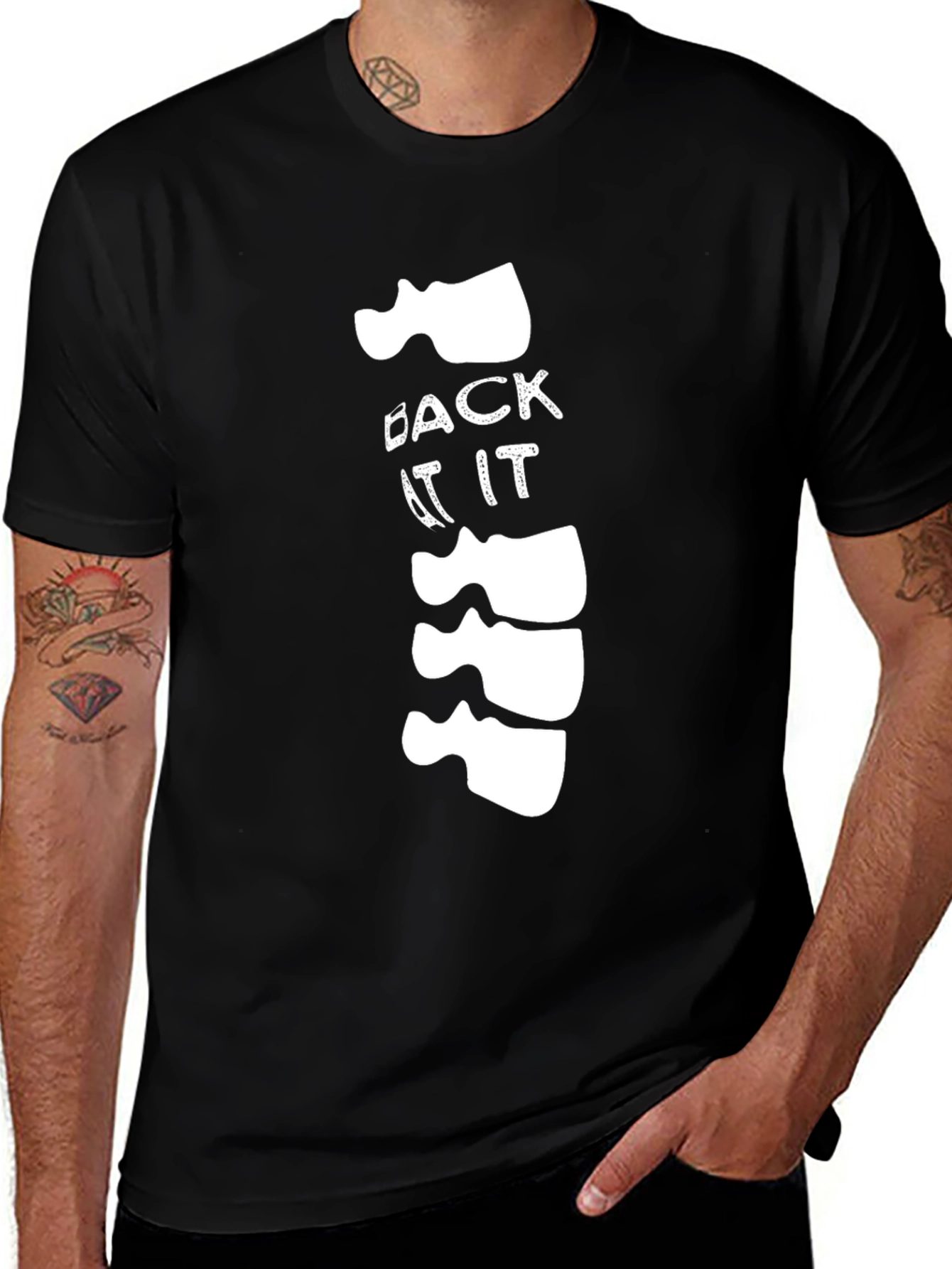 Variant 22 of Funny "Back At It" Spine Graphic T-Shirt