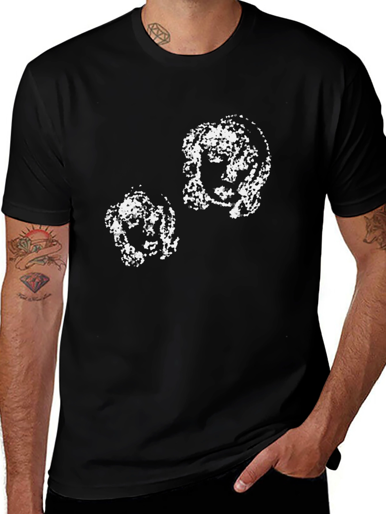 Abstract Graphic Print Black T-Shirt